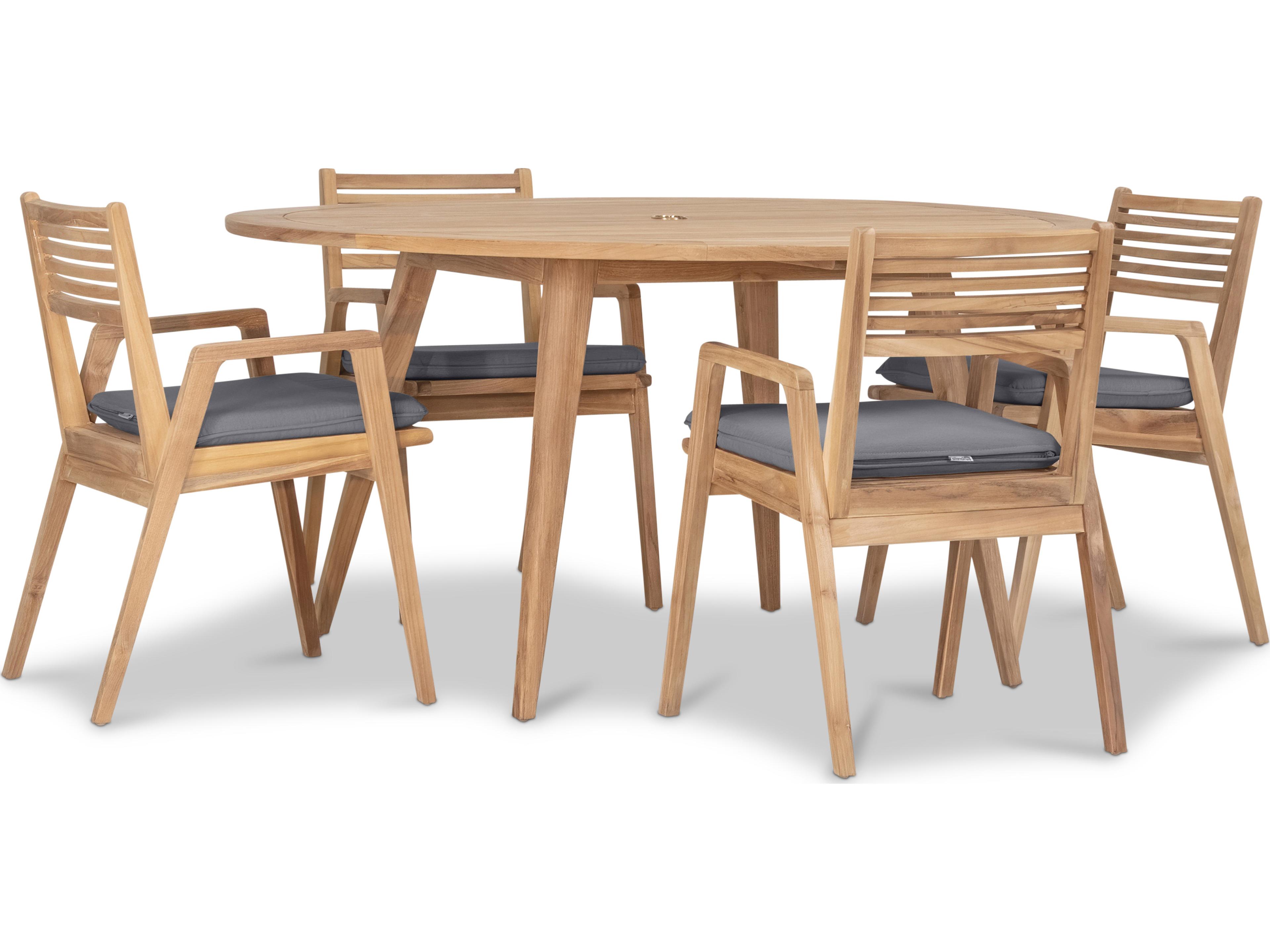 Harmonia Living Link Teak 5 Piece Outdoor Dining Set