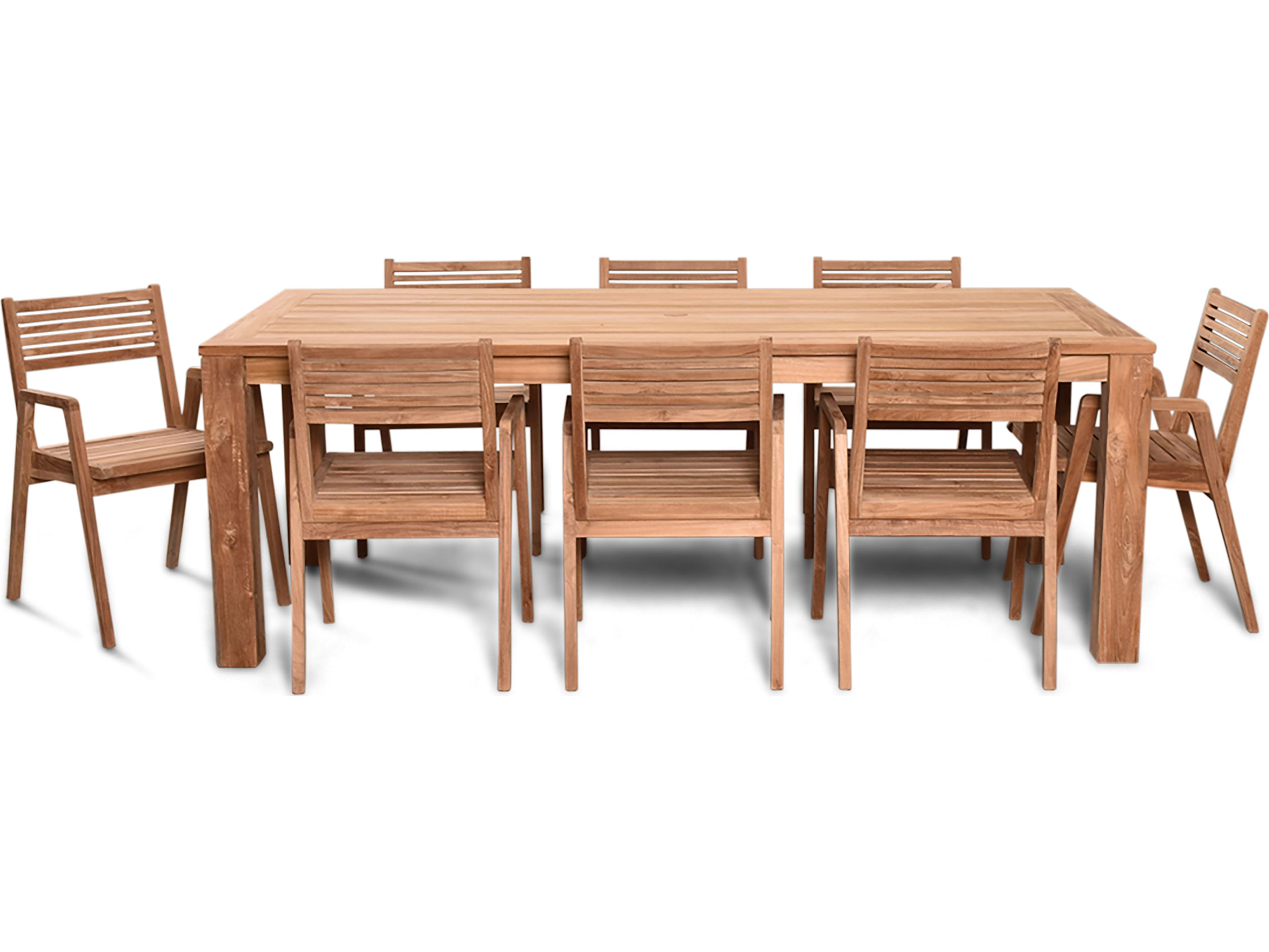 Harmonia Living Link Teak 9 Piece Patio Dining Set