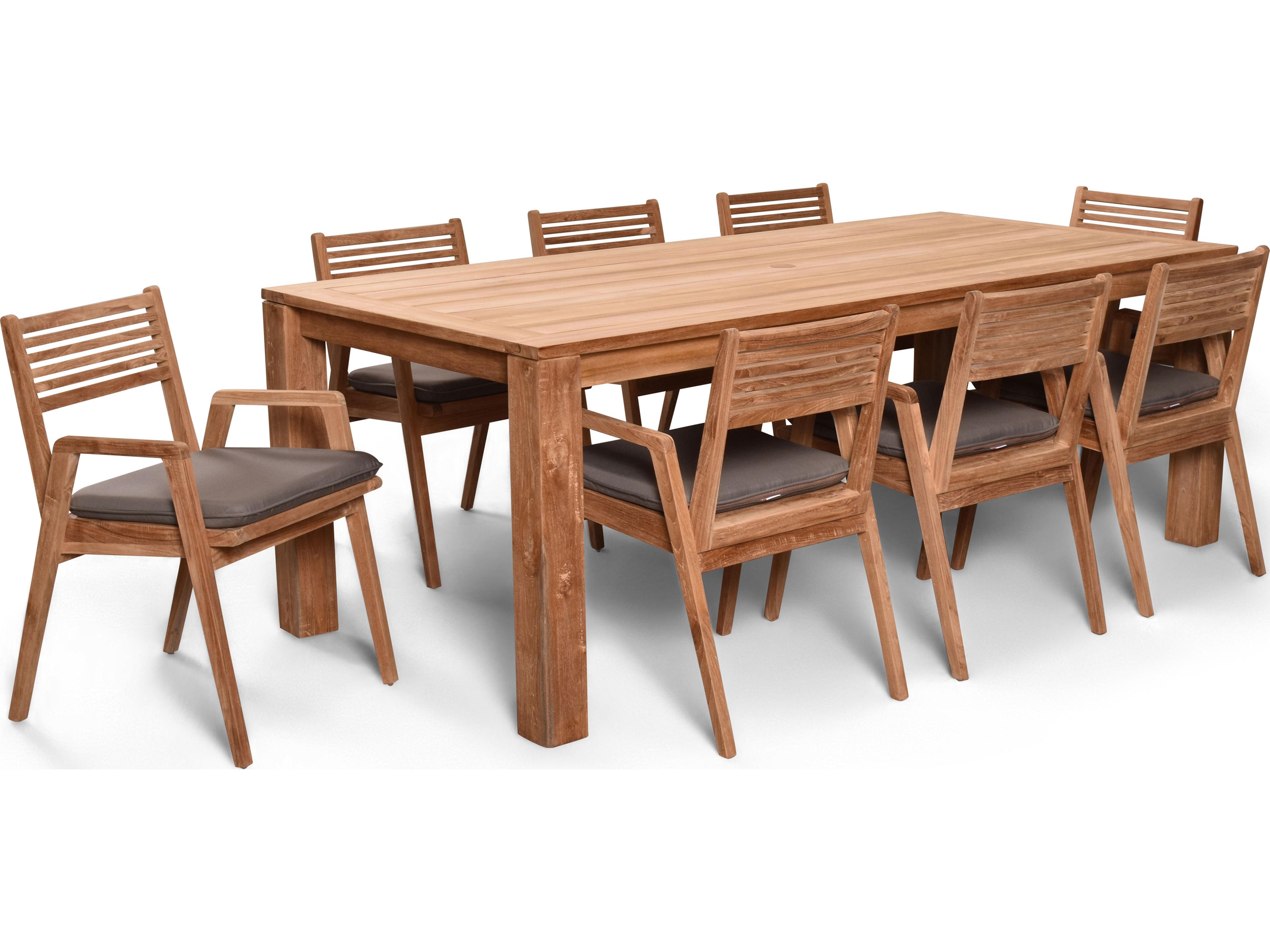 Harmonia Living Link Teak 9 Piece Patio Dining Set
