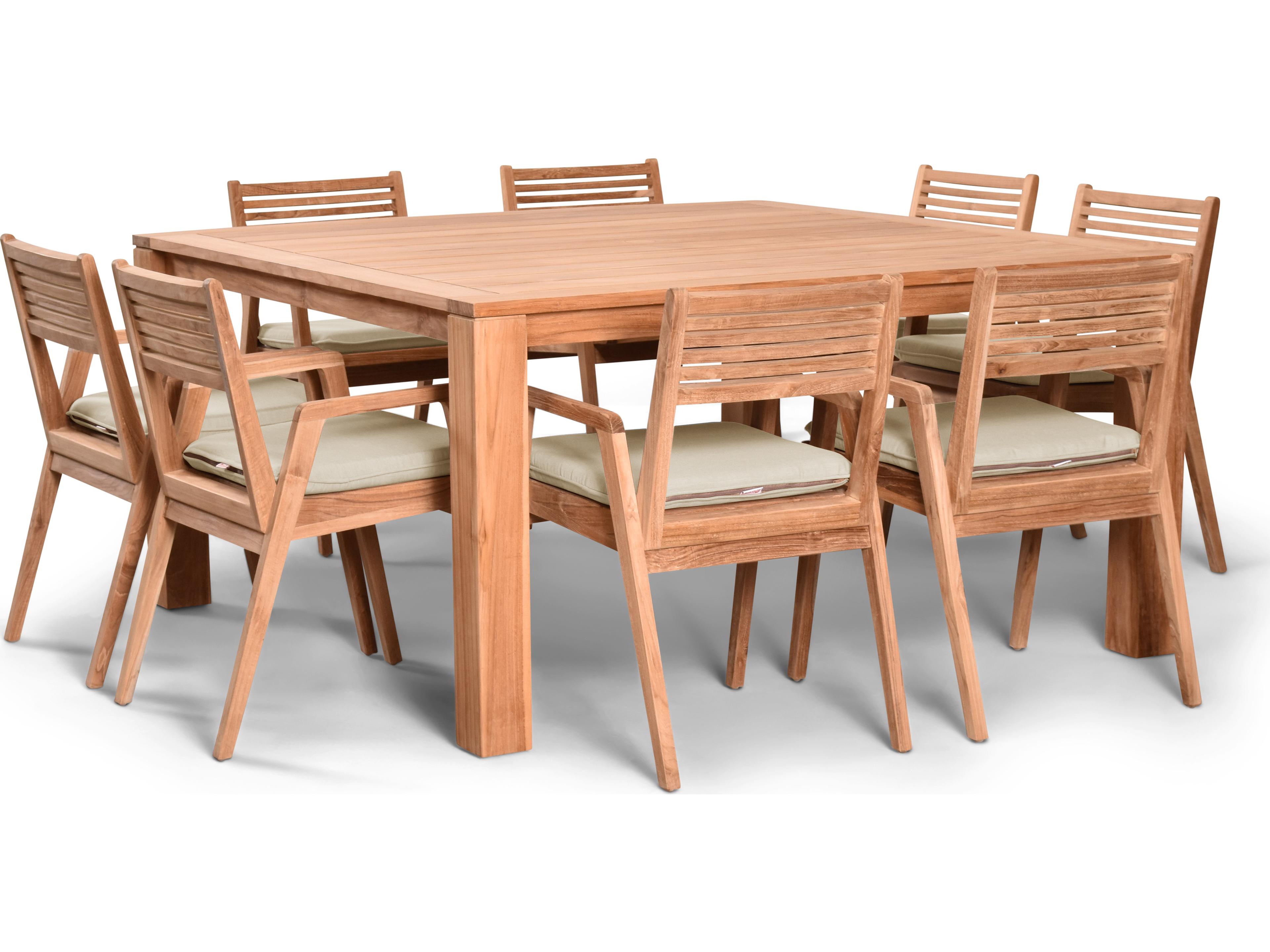 Harmonia Living Link Teak 9 Piece Outdoor Dining Set