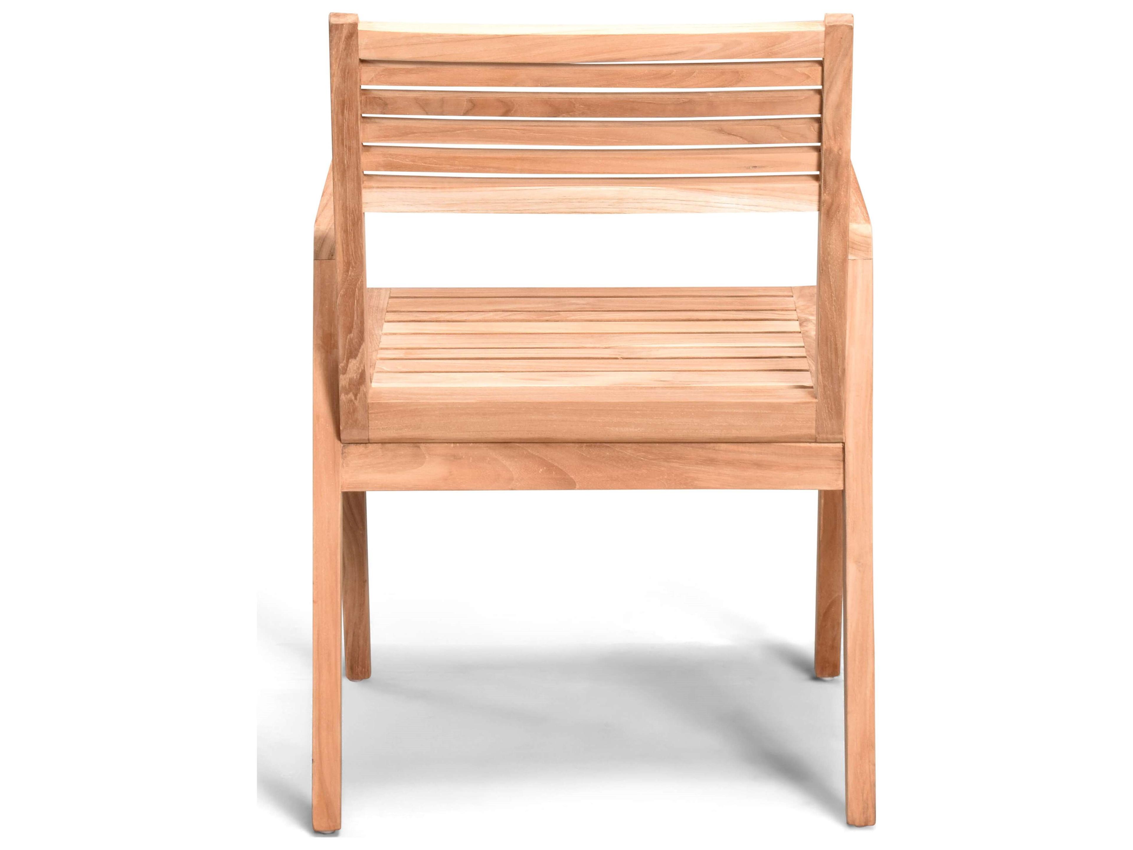 Harmonia Living Link Teak Stackable Outdoor Patio Dining Arm Chair