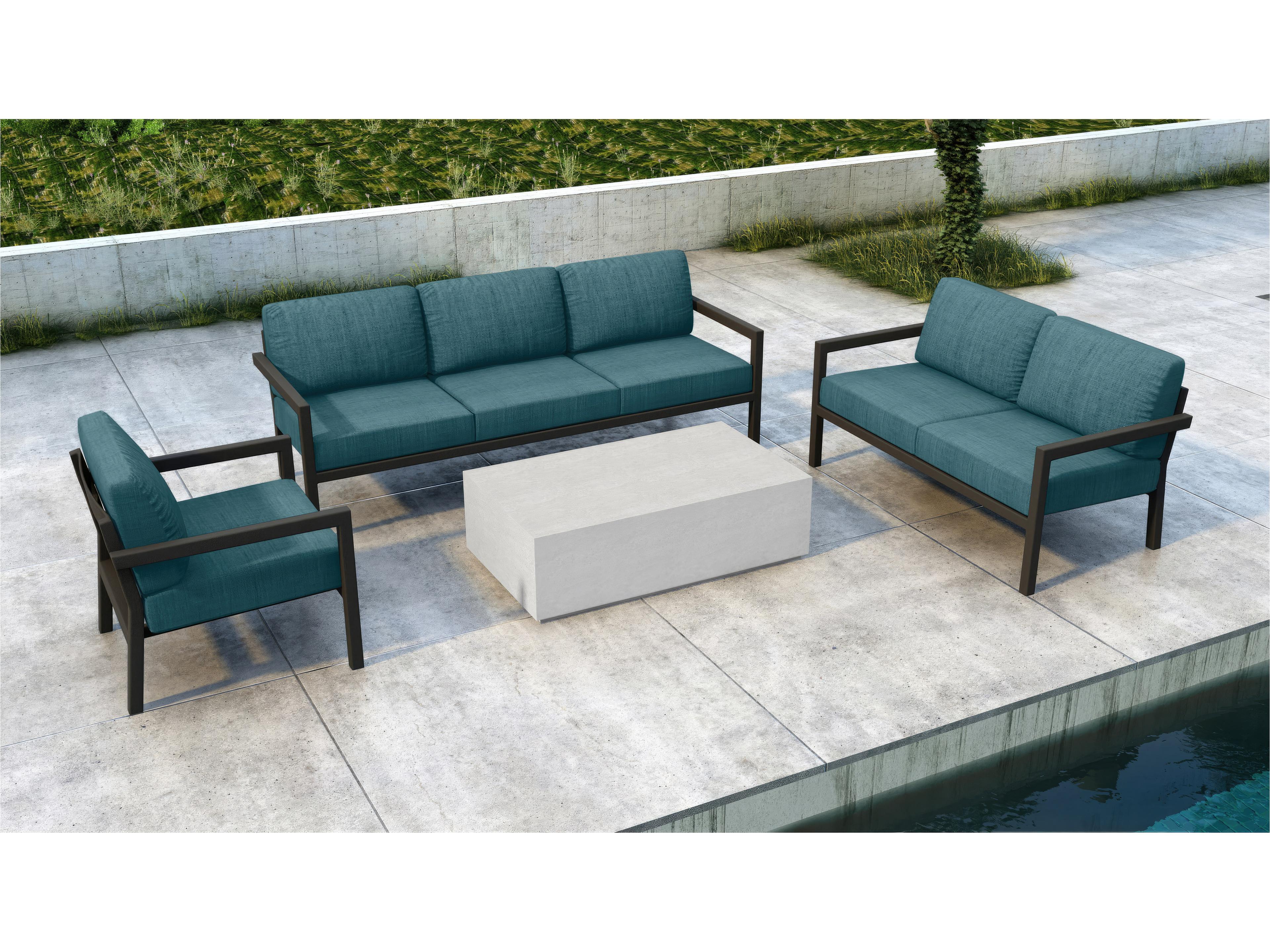 Pacifica Aluminum Mason 4 Piece Outdoor Lounge Set