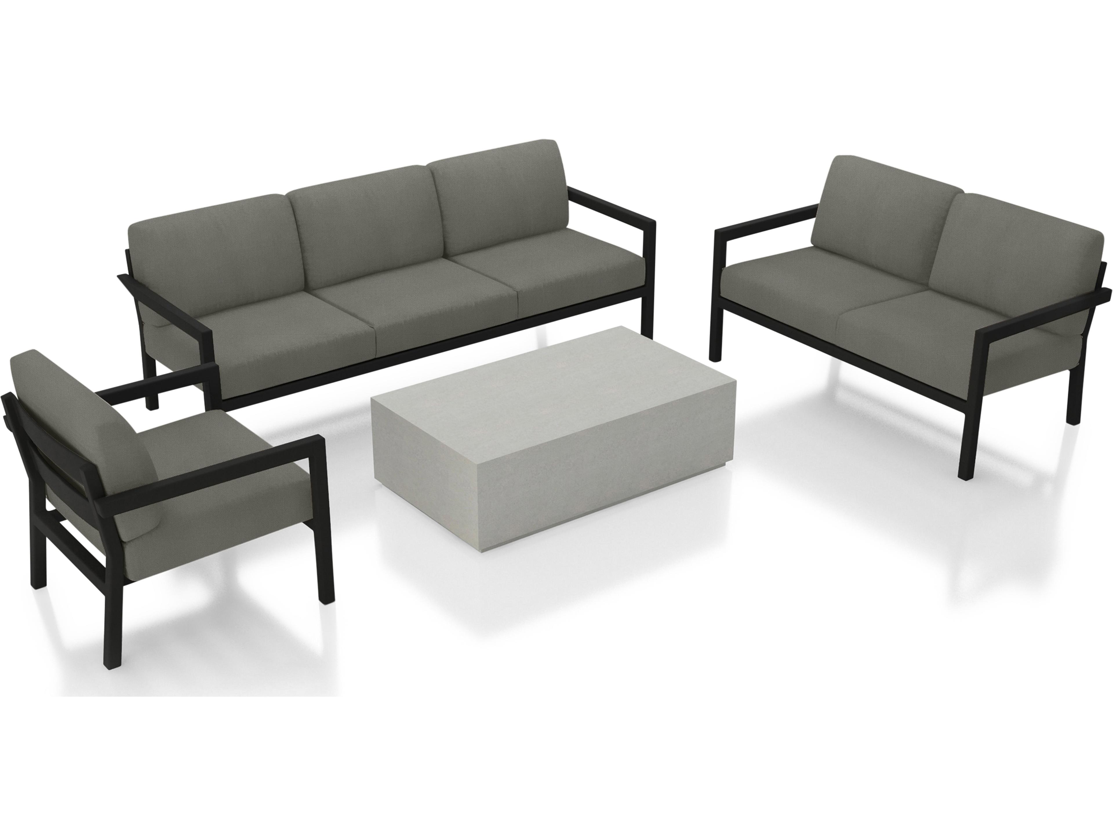 Harmonia Living Pacifica Aluminum Mason 4 Piece Outdoor Lounge Set