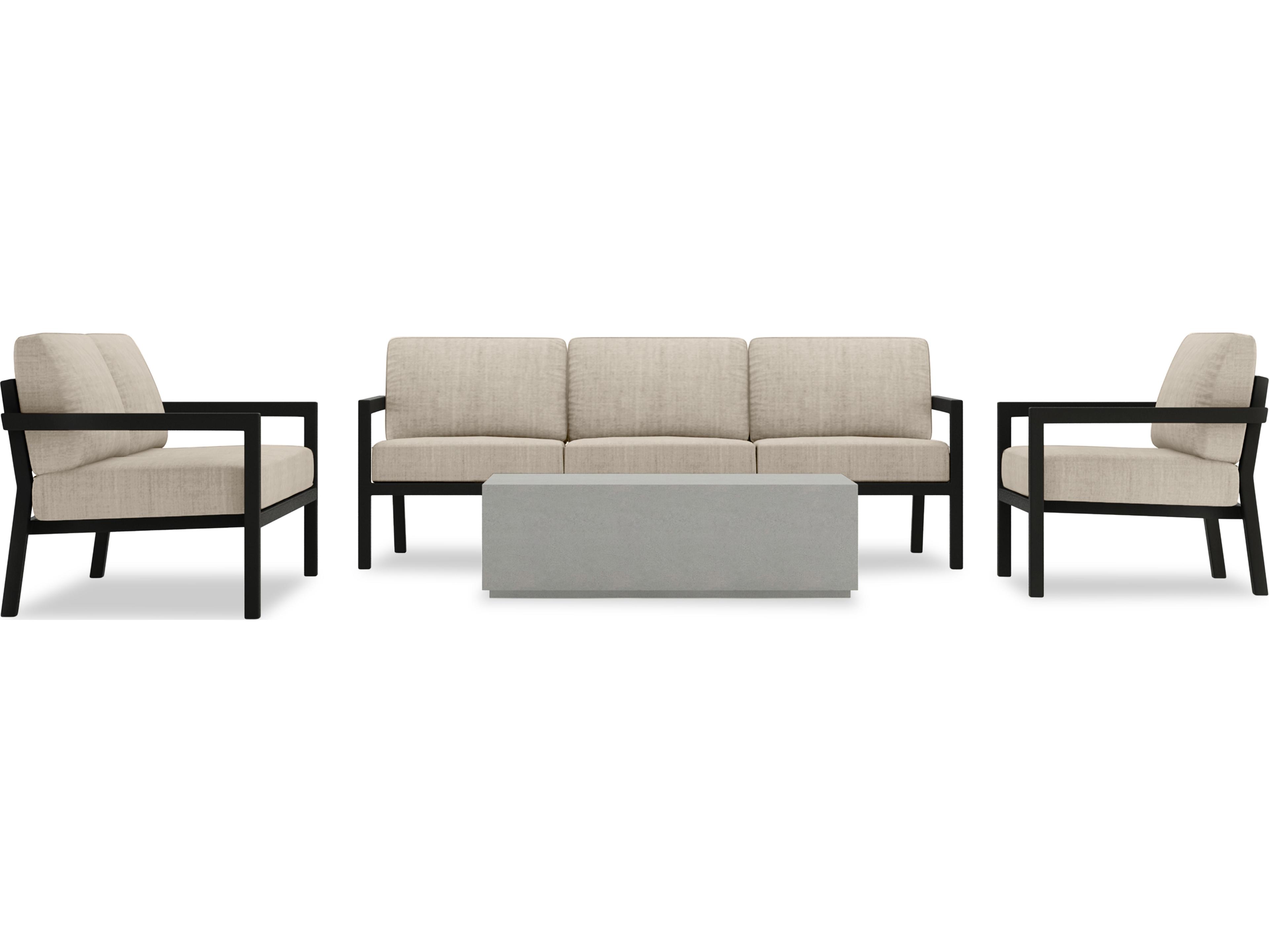 Harmonia Living Pacifica Aluminum Mason 4 Piece Outdoor Lounge Set