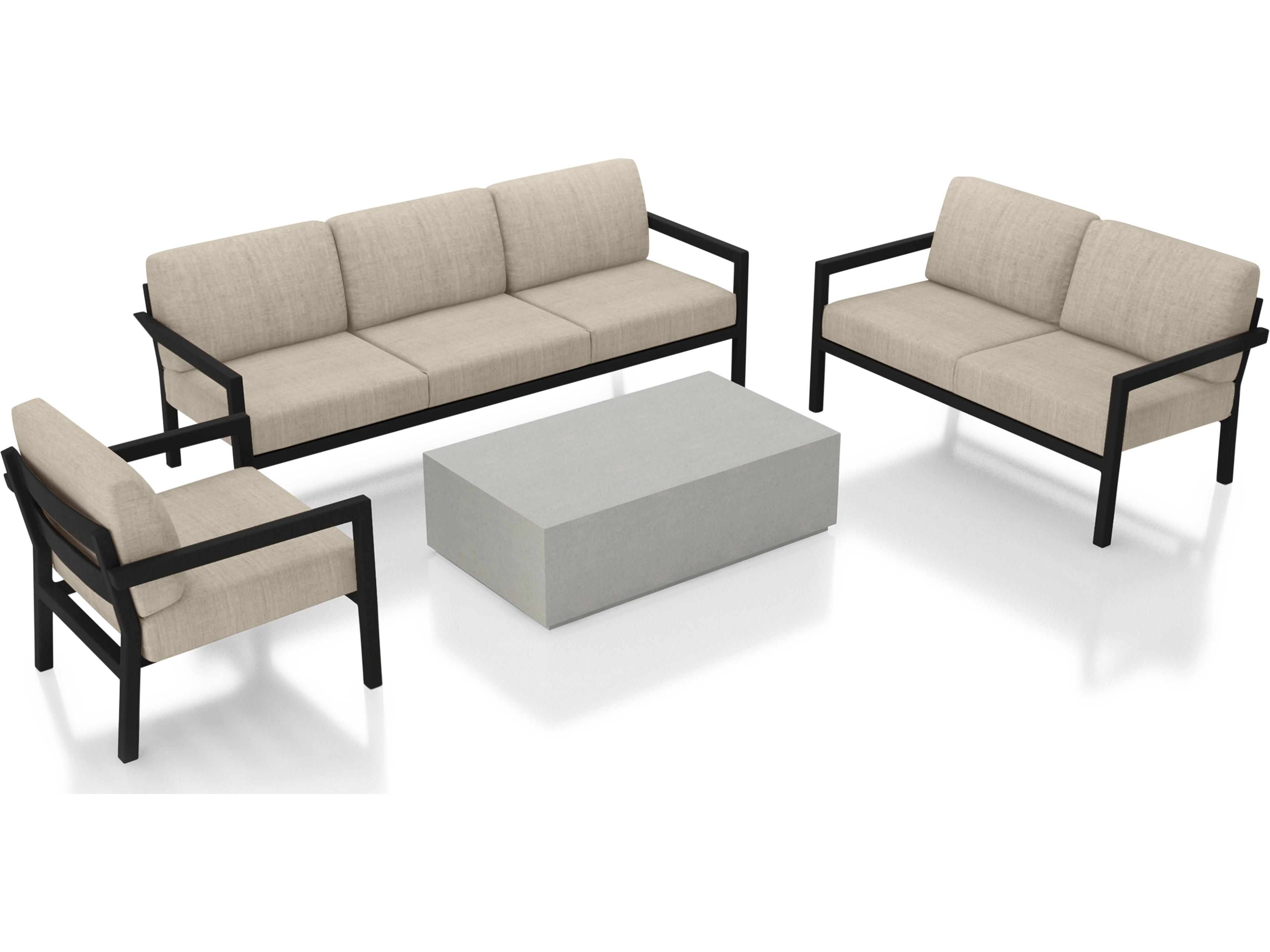 Harmonia Living Pacifica Aluminum Mason 4 Piece Outdoor Lounge Set