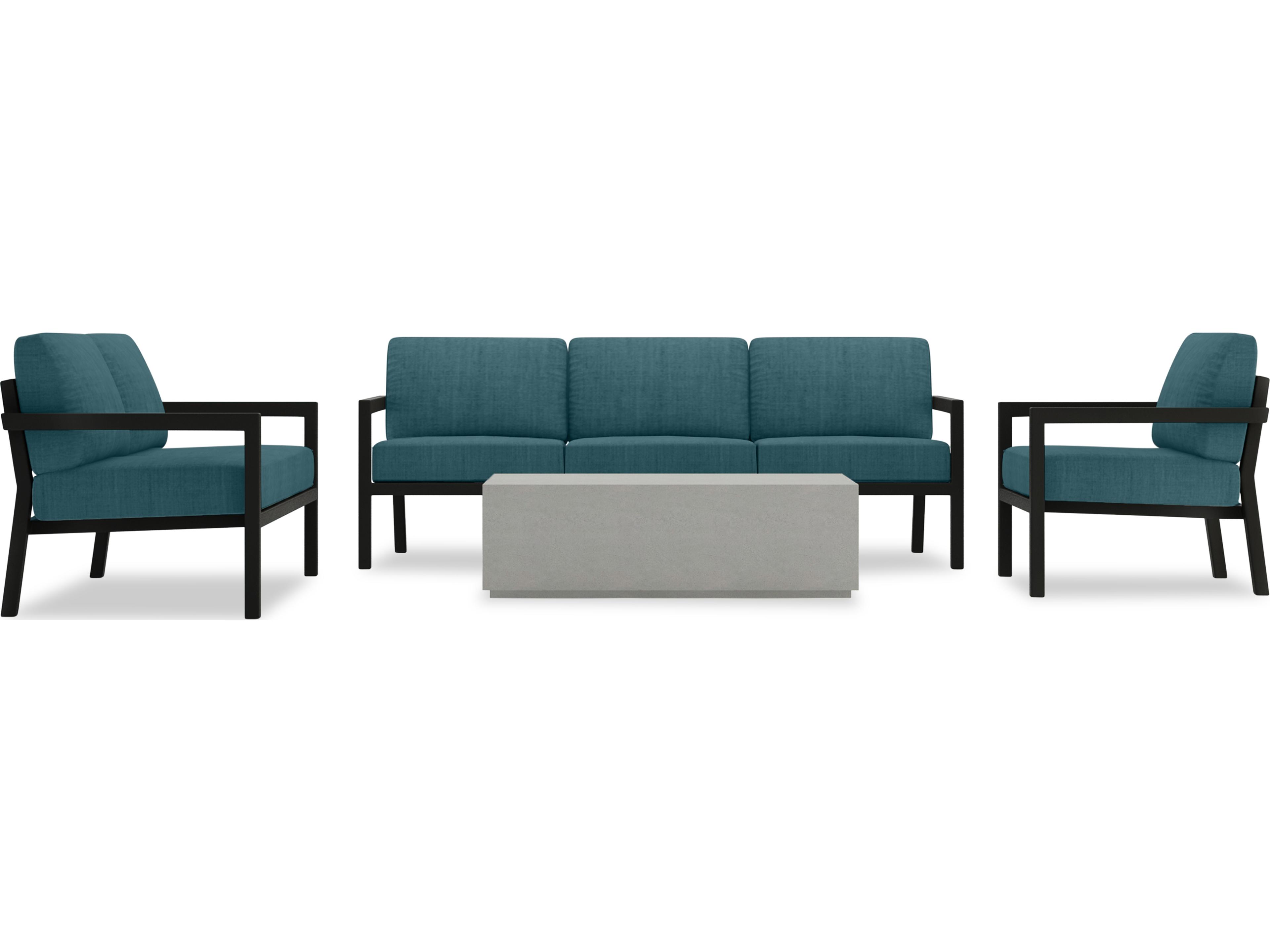 Harmonia Living Pacifica Aluminum Mason 4 Piece Outdoor Lounge Set