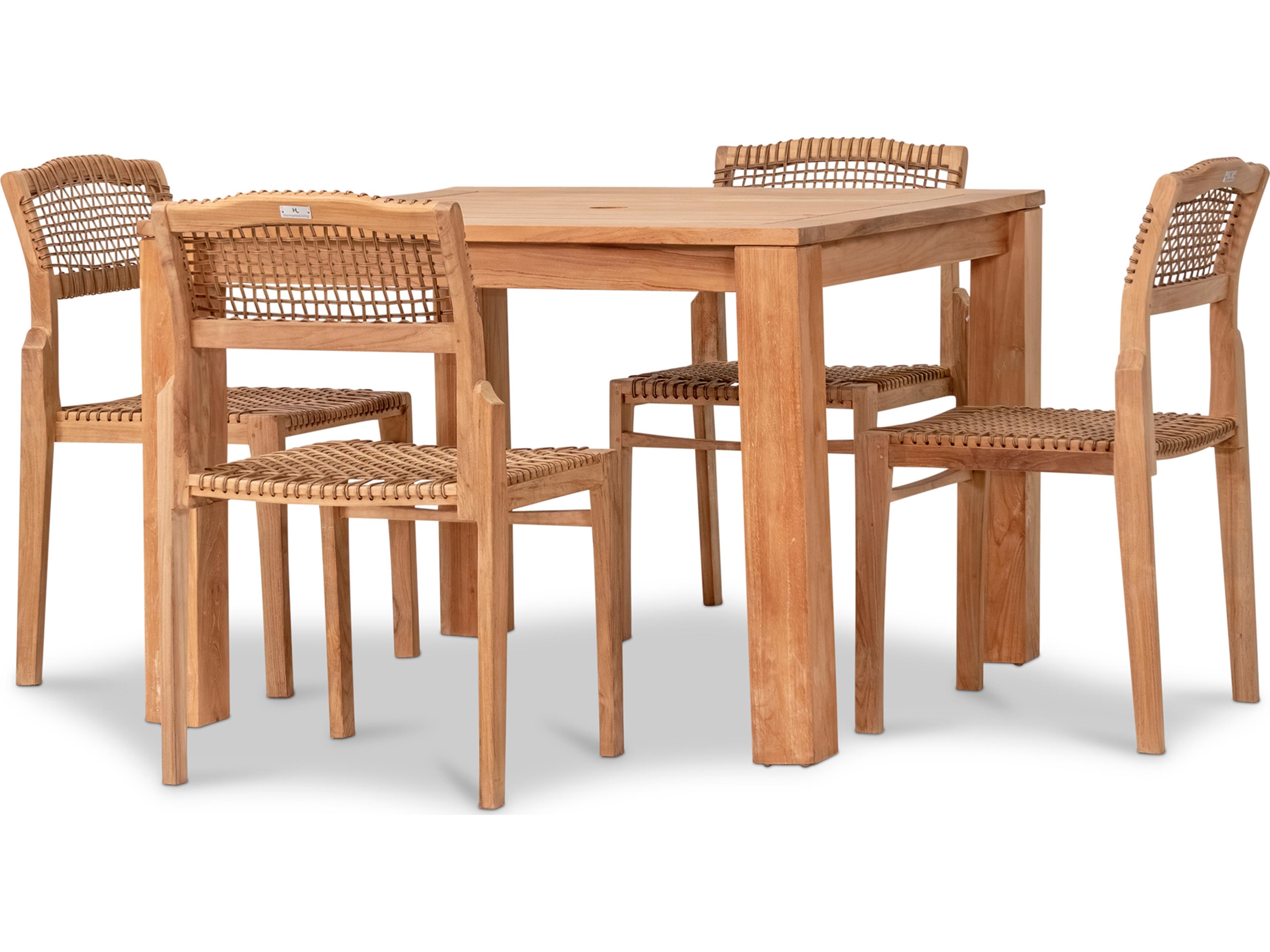 Harmonia Living Sands Teak 5 Piece Outdoor Dining Set