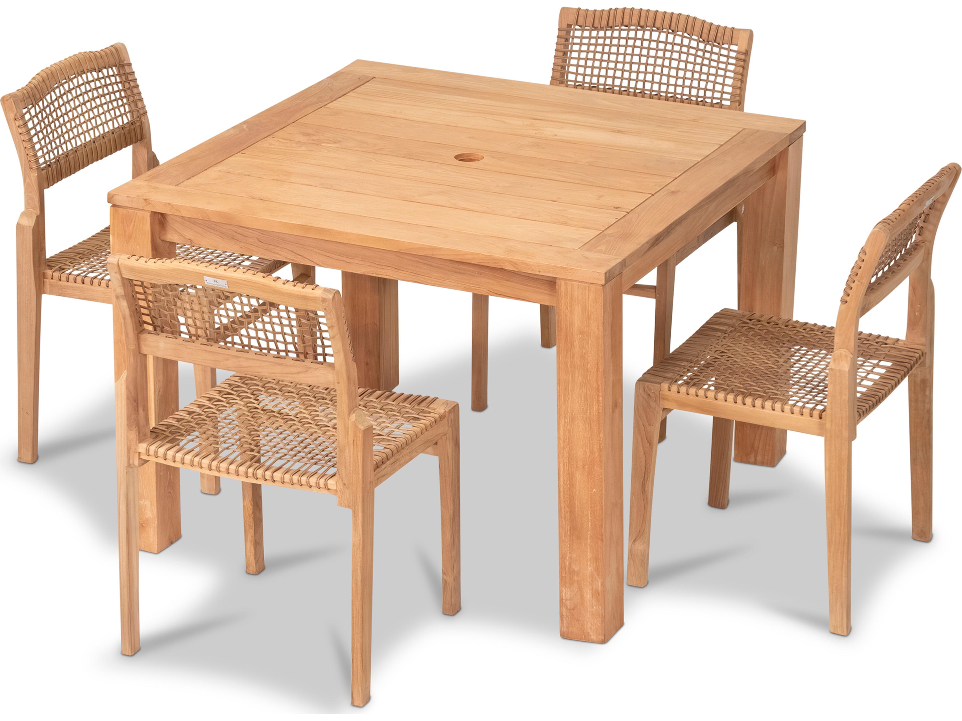 Harmonia Living Sands Teak 5 Piece Outdoor Dining Set