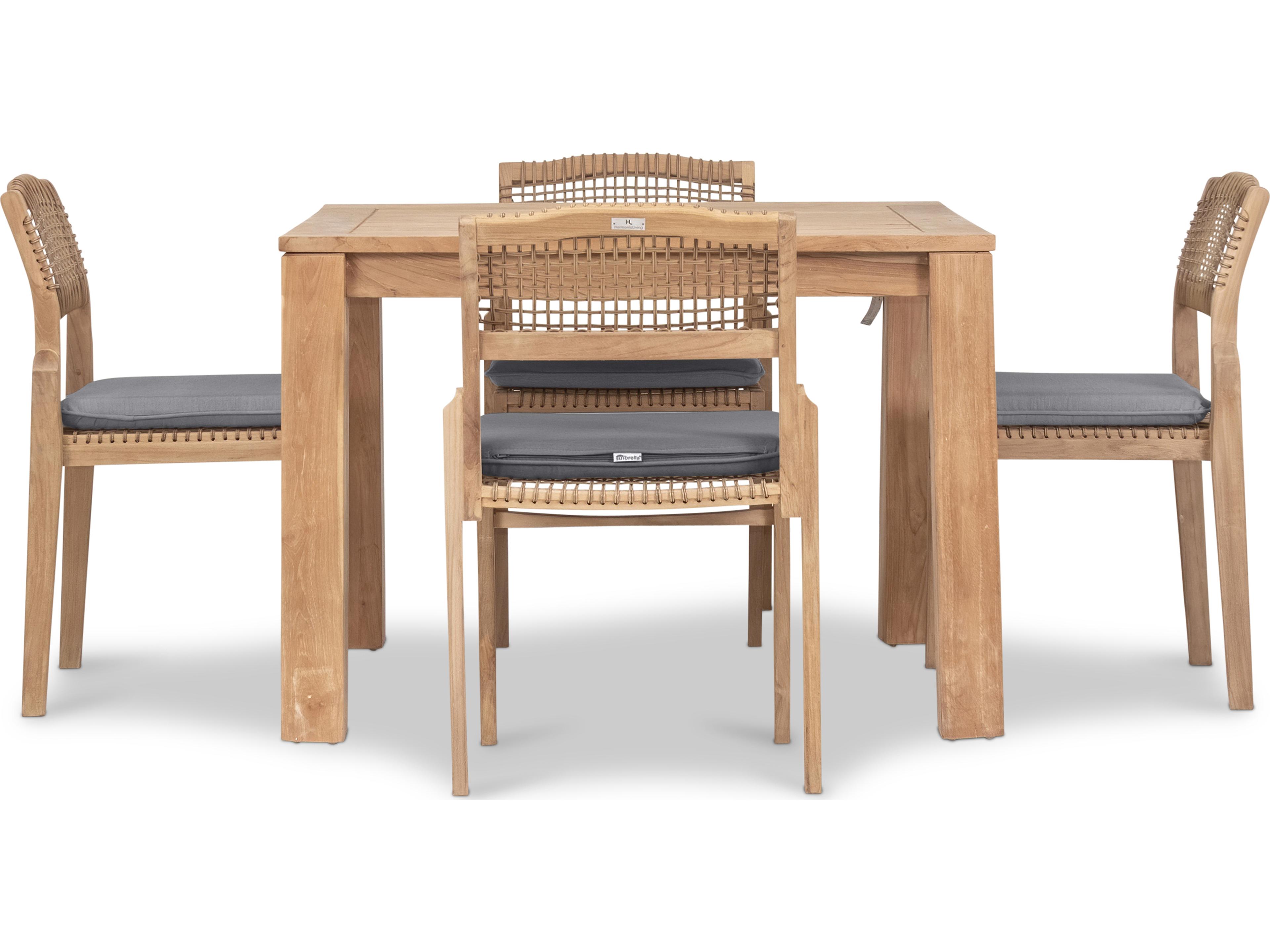 Harmonia Living Sands Teak 5 Piece Outdoor Dining Set