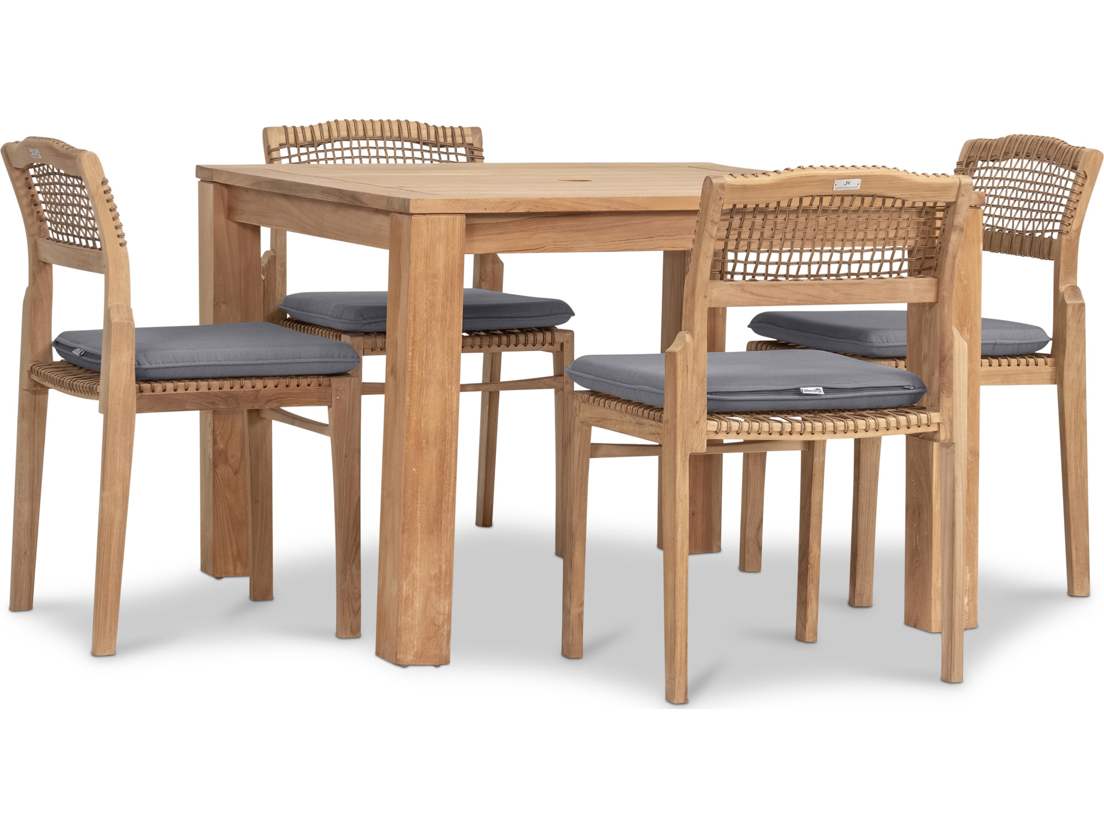 Harmonia Living Sands Teak 5 Piece Outdoor Dining Set