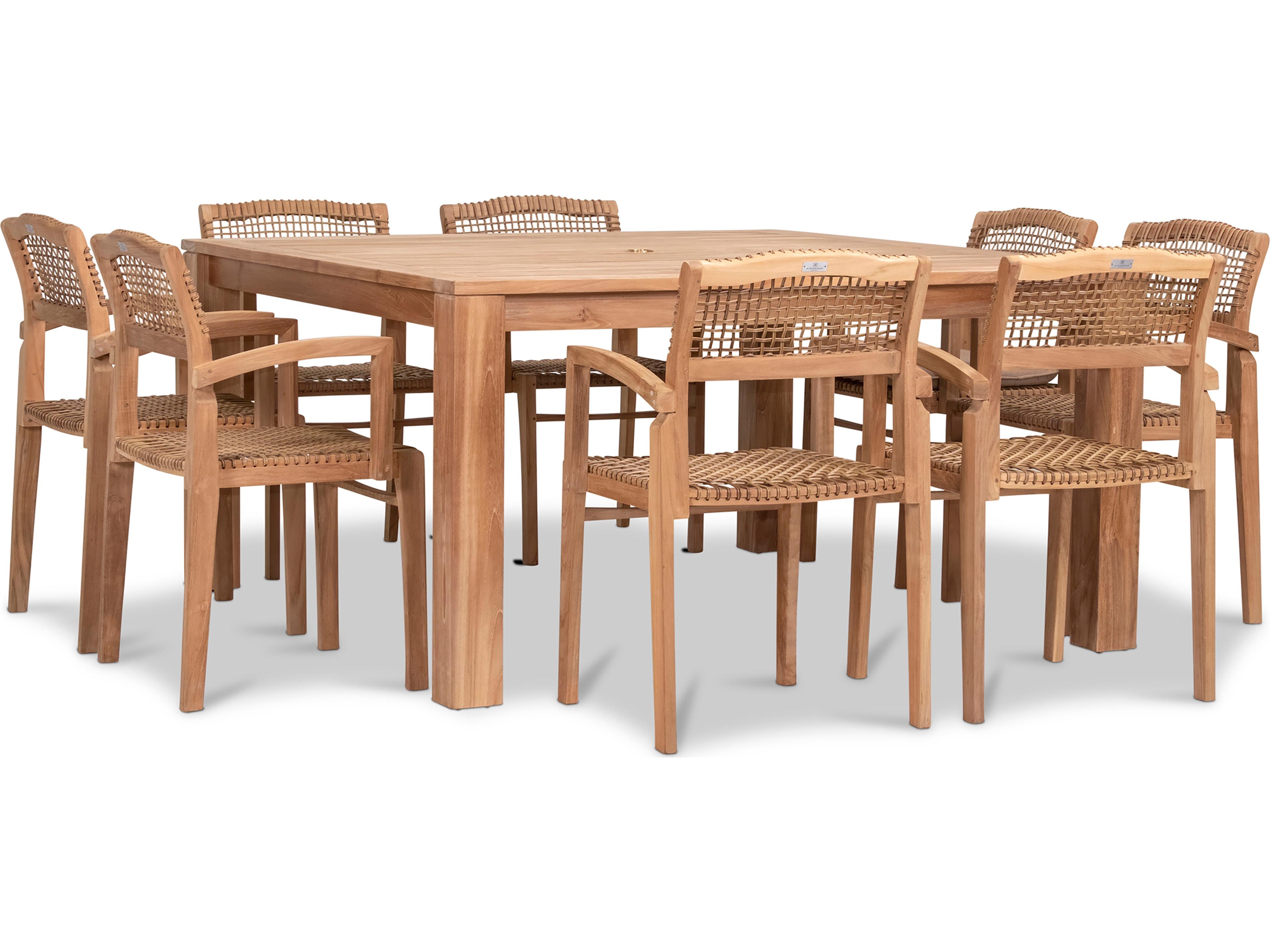 Harmonia Living Sands Teak 9 Piece Outdoor Dining Set