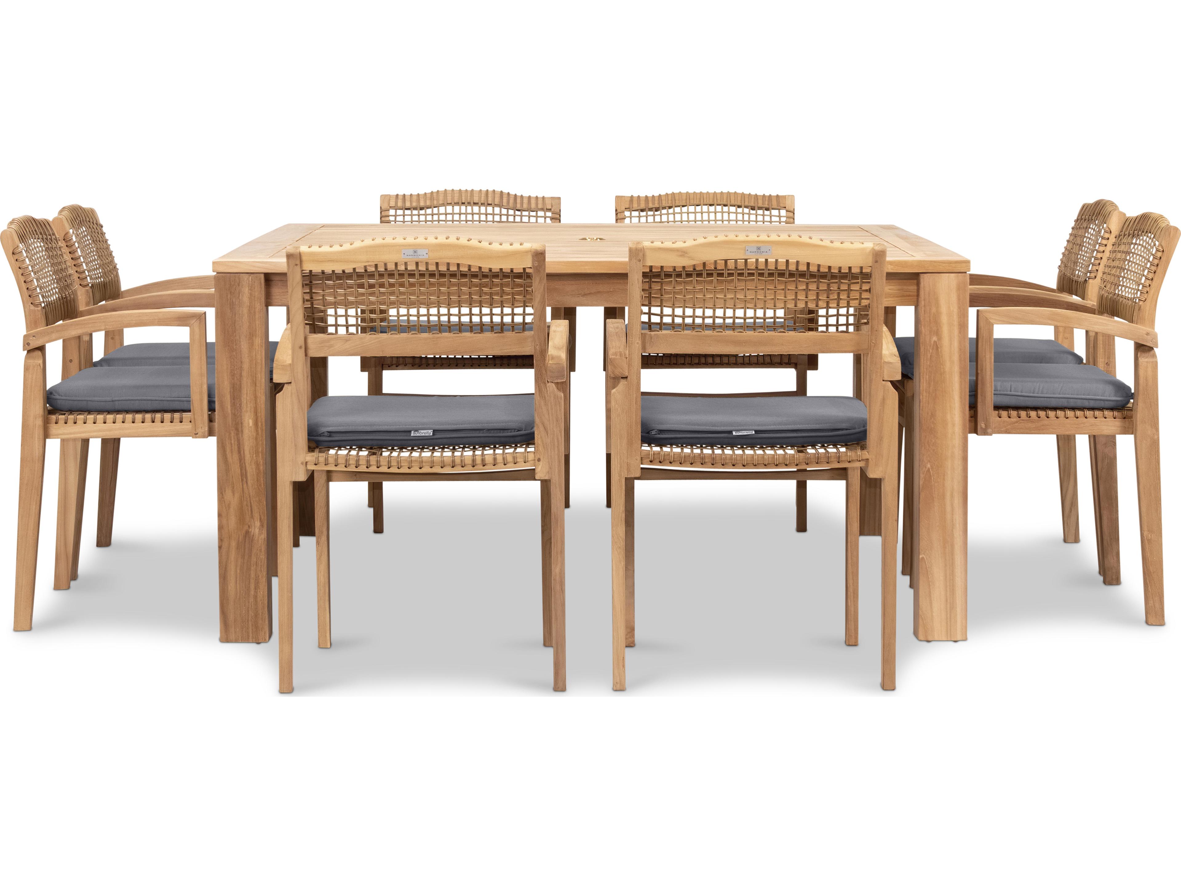Harmonia Living Sands Teak 9 Piece Outdoor Dining Set