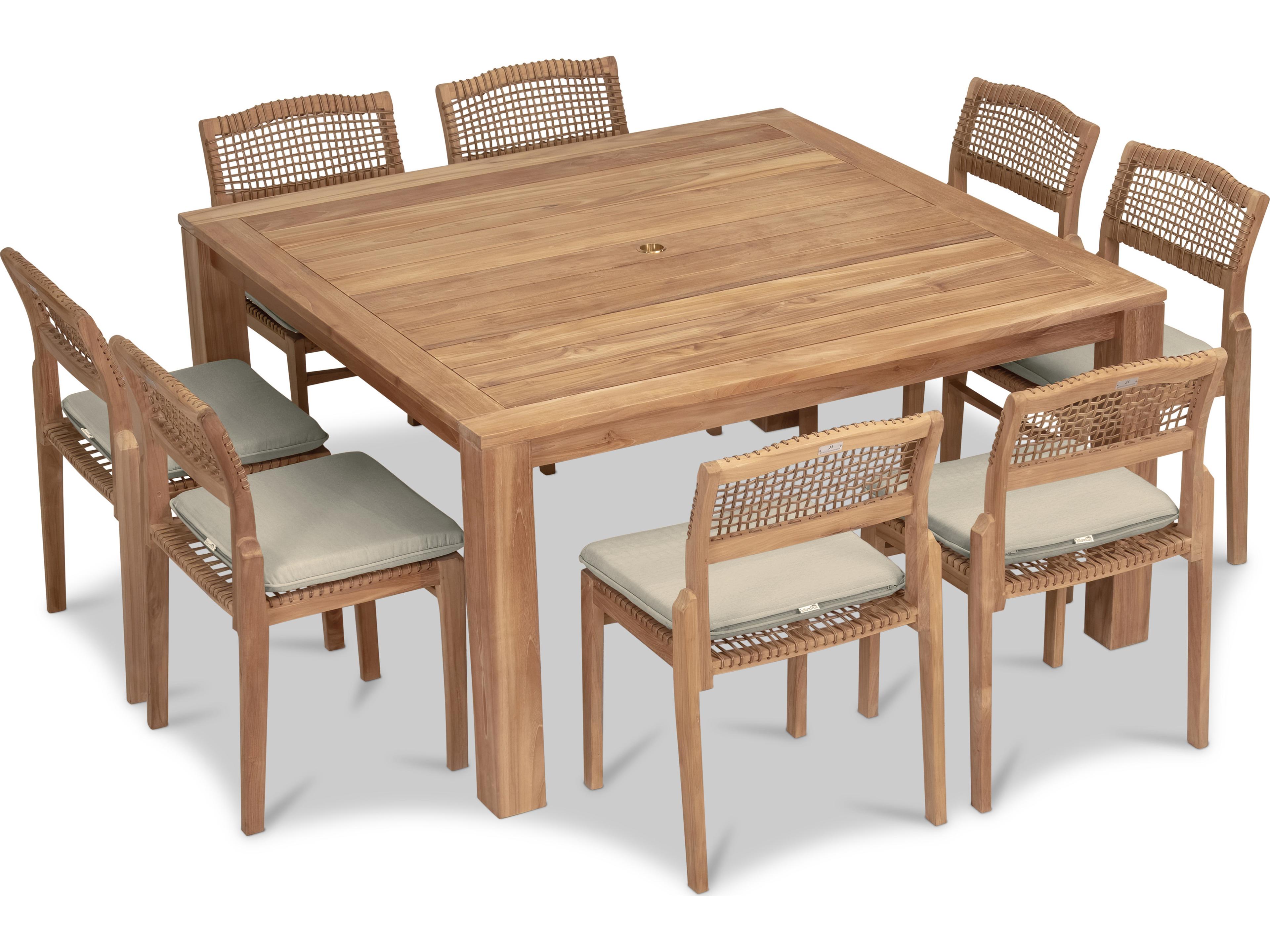 Sands Teak 9 Piece Patio Dining Set