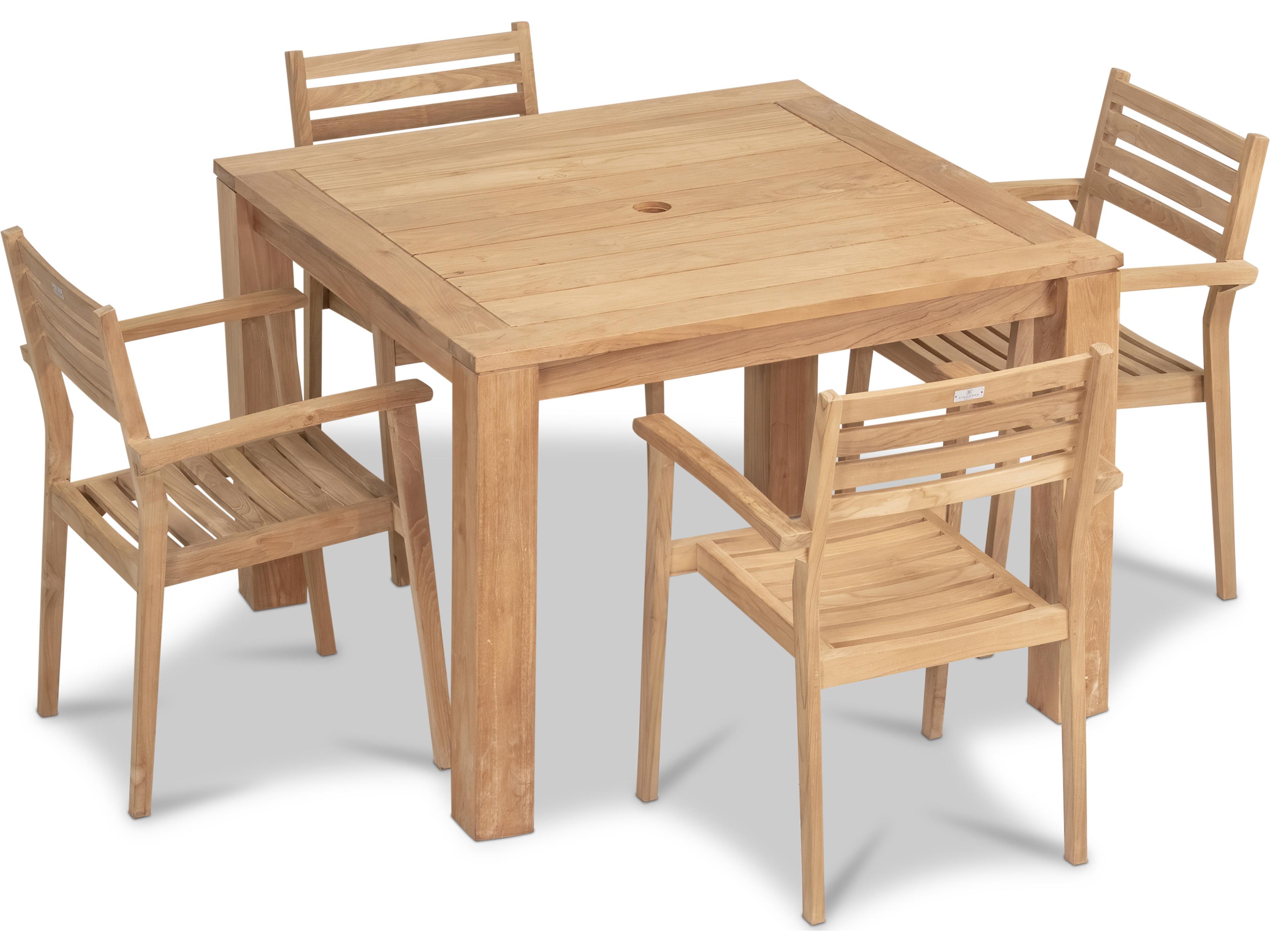 Harmonia Living Sylvan Teak 5 Piece Outdoor Dining Set