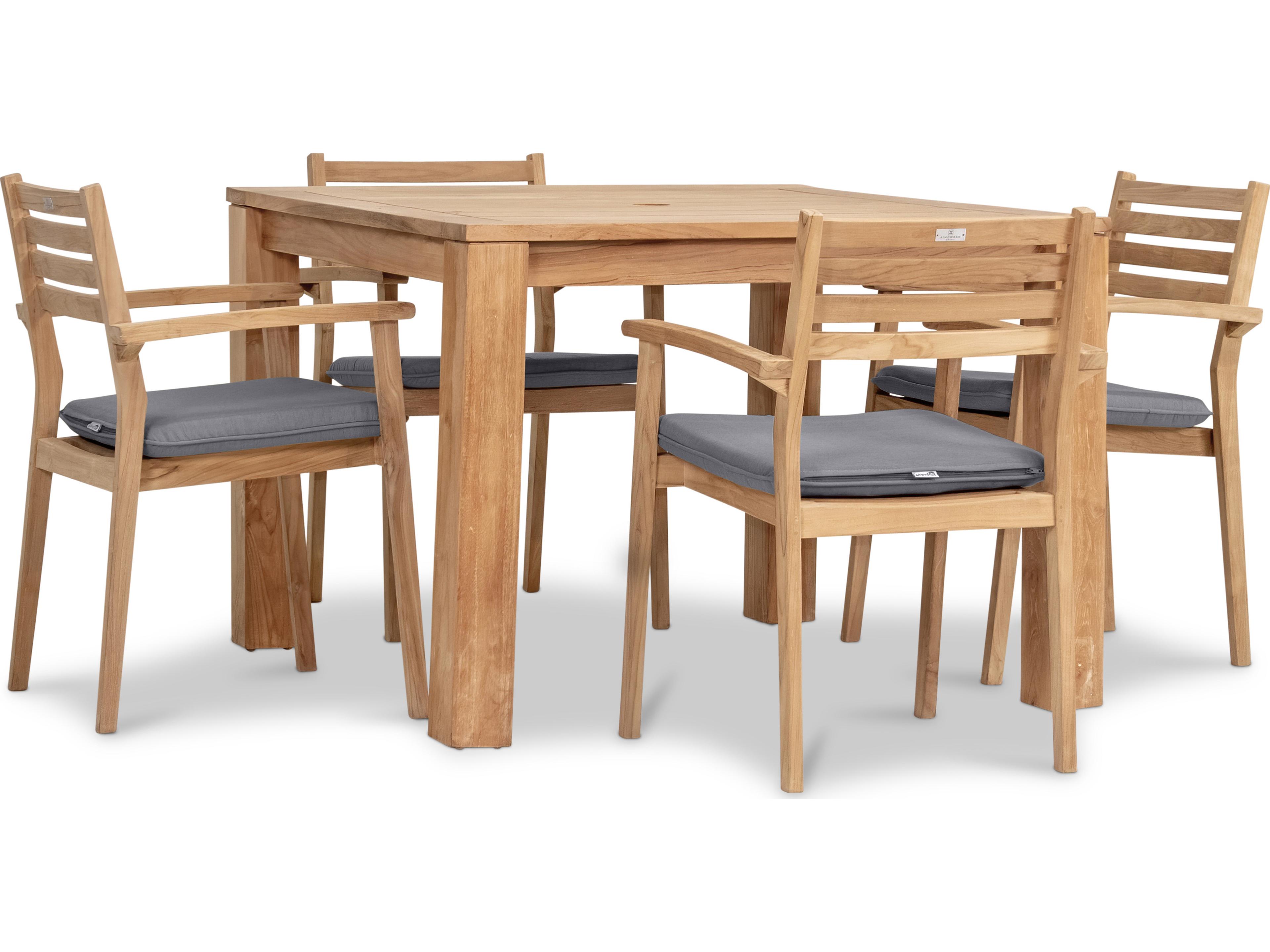 Harmonia Living Sylvan Teak 5 Piece Outdoor Dining Set