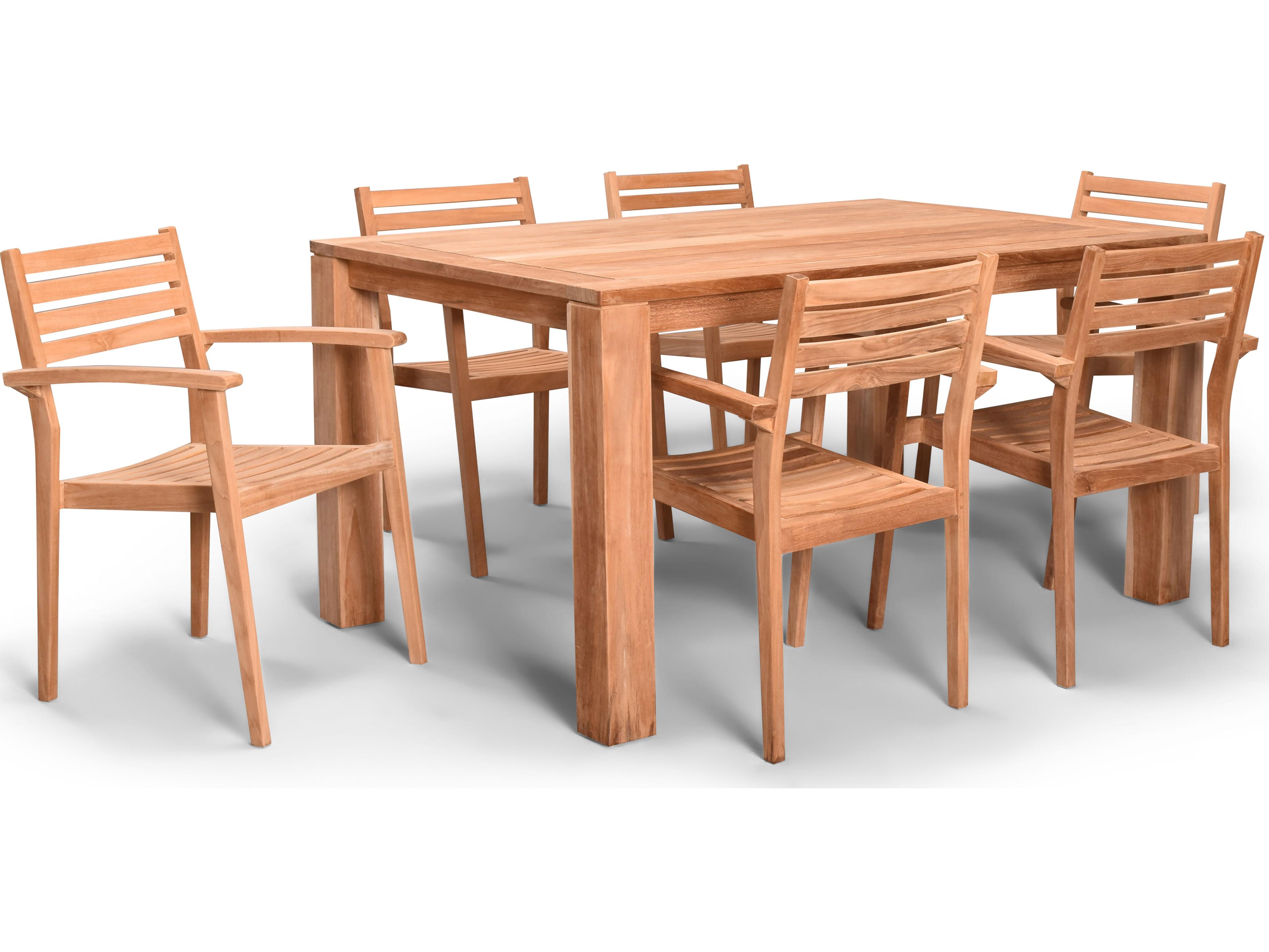 Harmonia Living Sylvan Teak 7 Piece Patio Dining Set