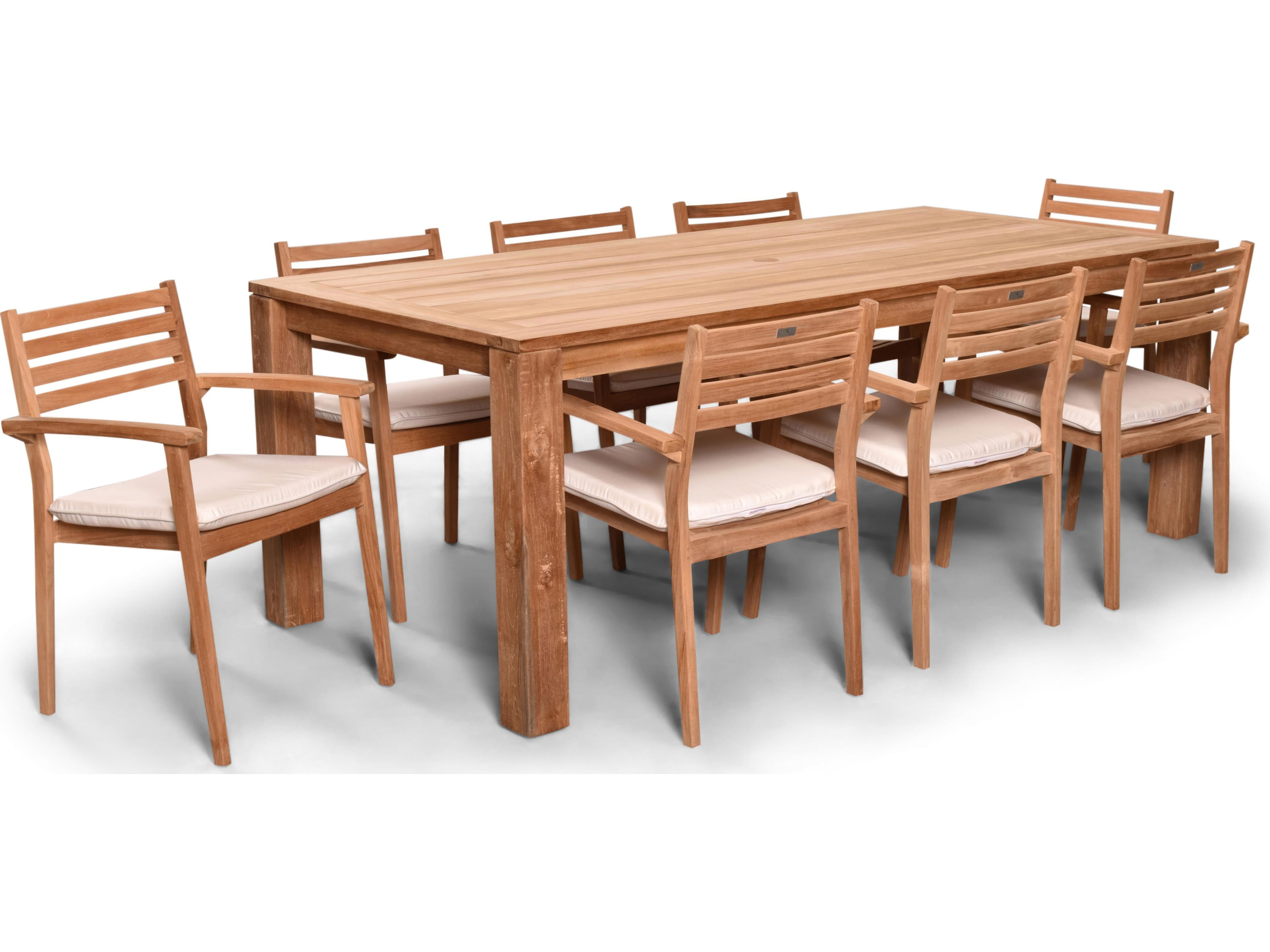 Harmonia Living Sylvan Teak 9 Piece Outdoor Dining Set
