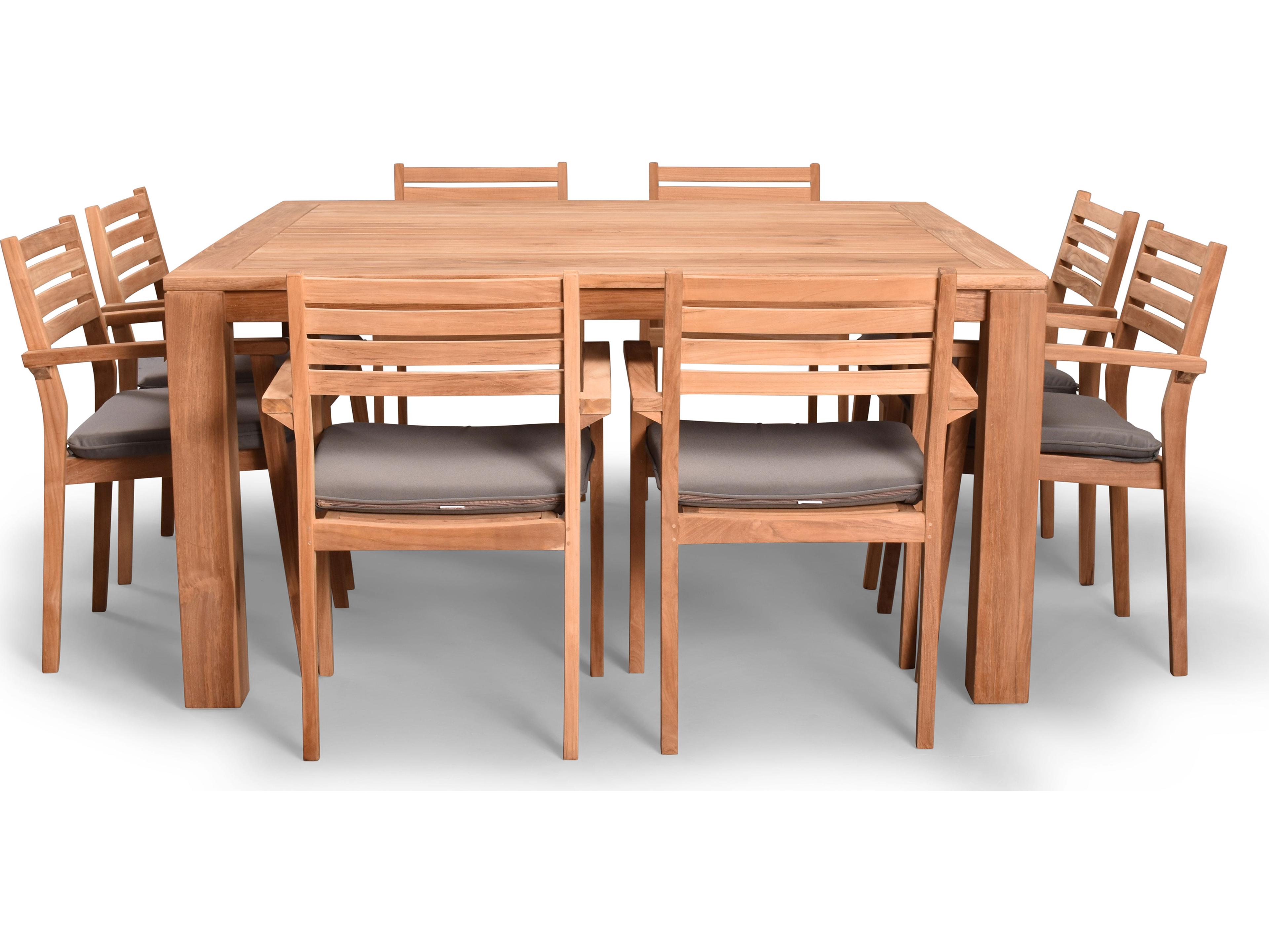 Harmonia Living Sylvan Teak 9 Piece Outdoor Patio Dining Set