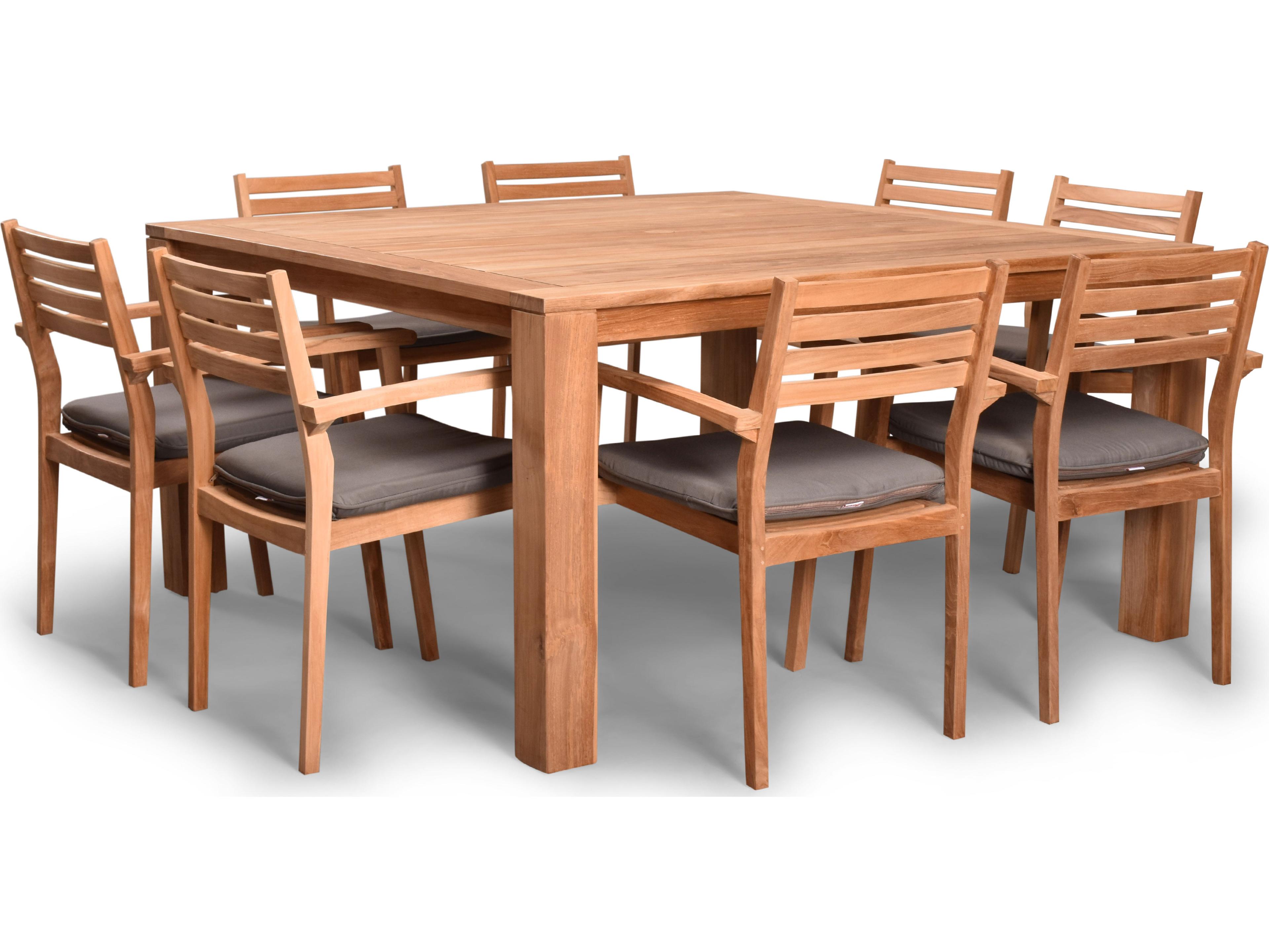 Harmonia Living Sylvan Teak 9 Piece Outdoor Patio Dining Set