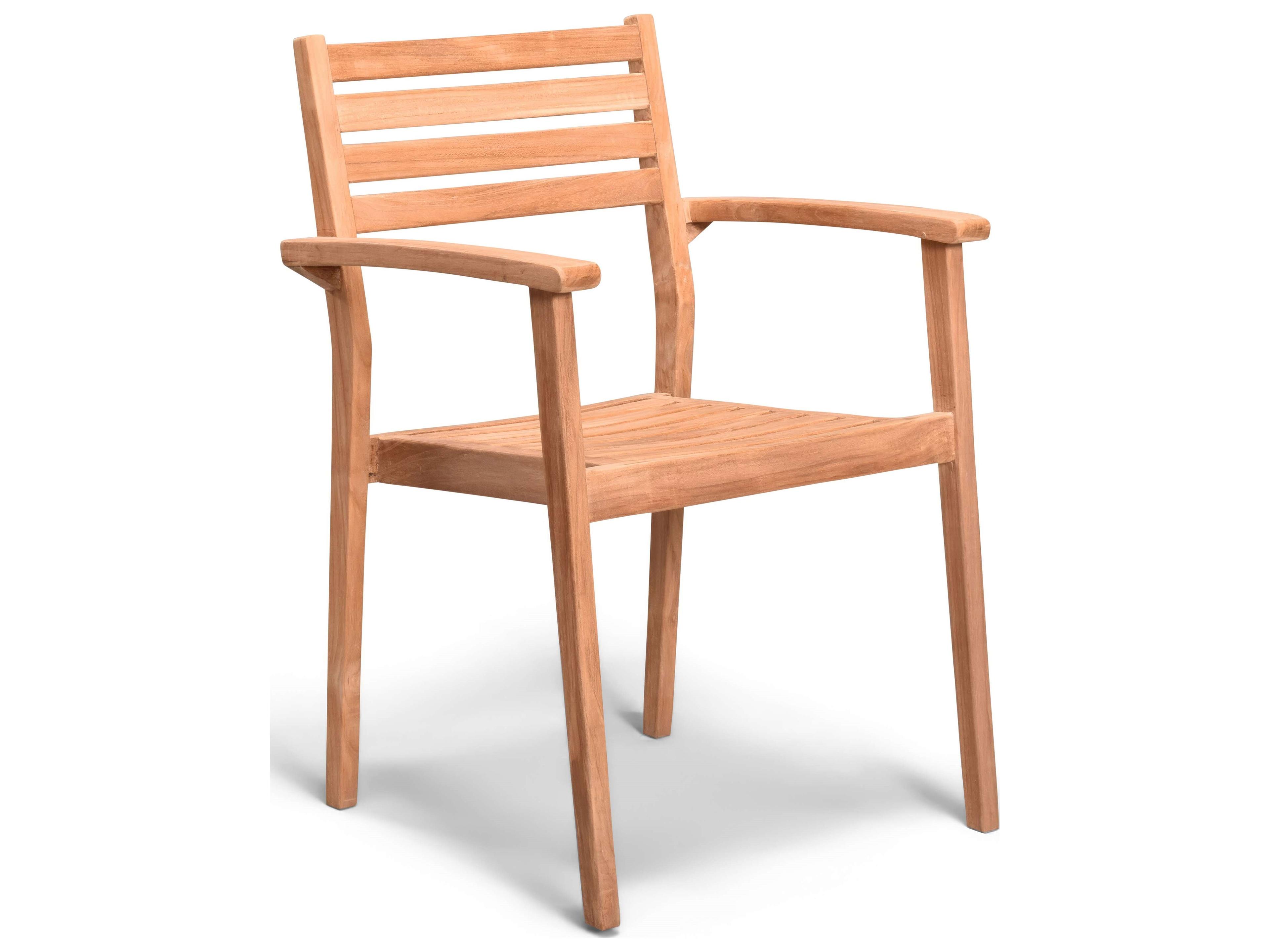 Harmonia Living Sylvan Teak Stackable Outdoor Dining Arm Chair