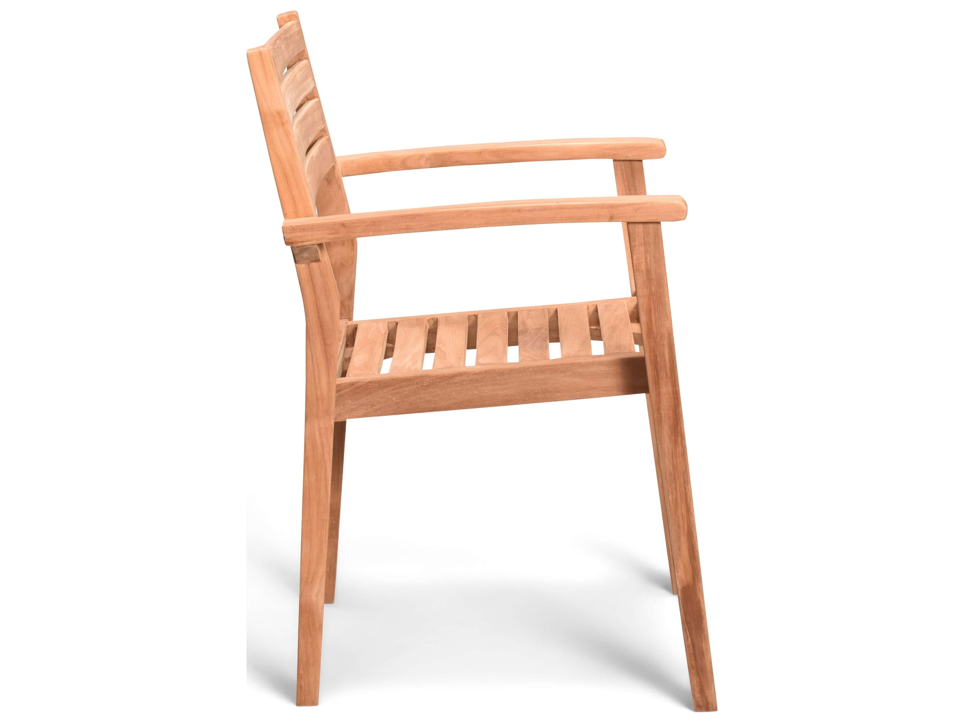 Harmonia Living Sylvan Teak Stackable Outdoor Dining Arm Chair