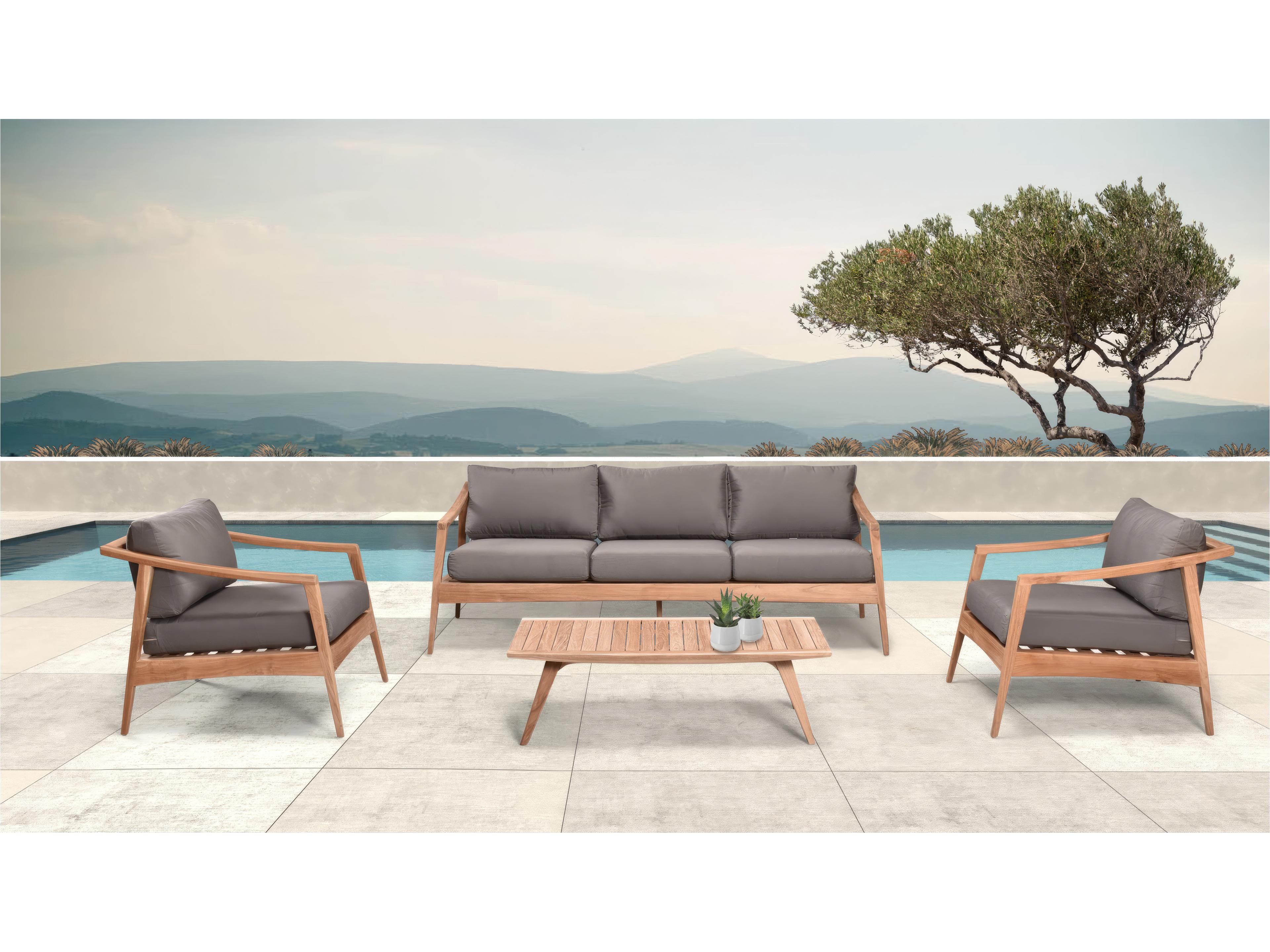 Tango Teak 4 Piece Sofa Patio Lounge Set