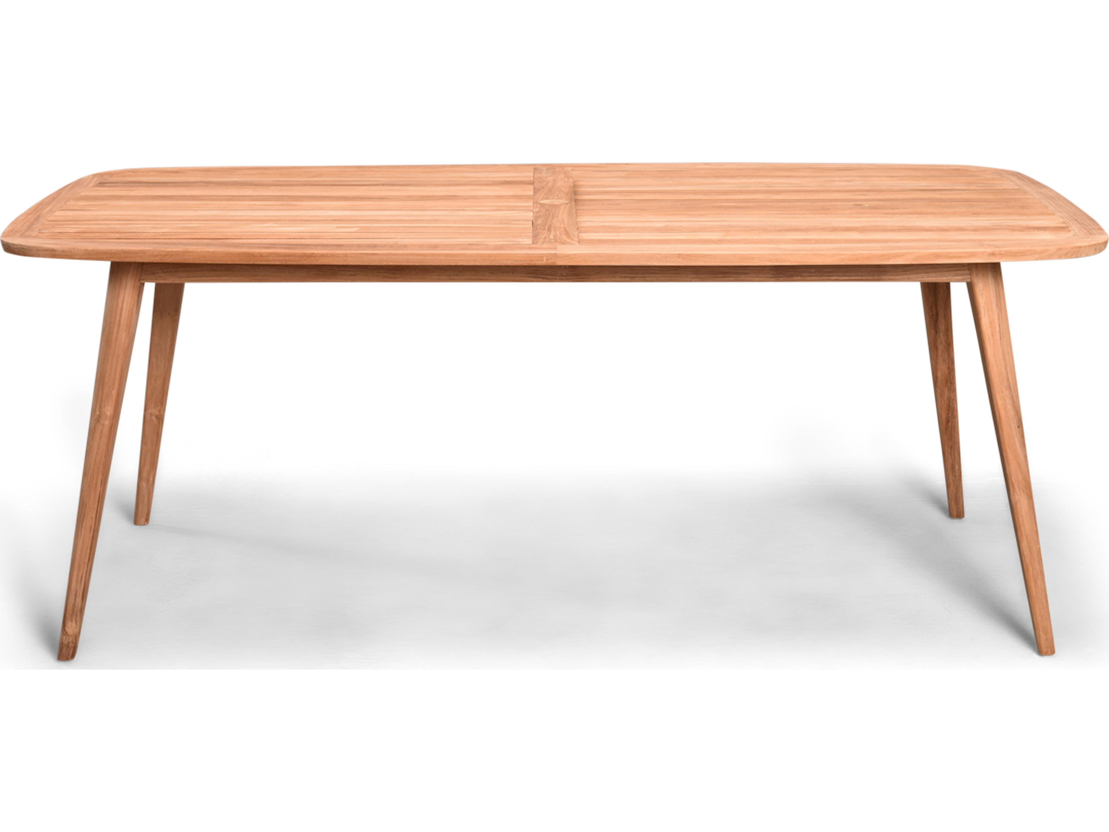 Harmonia Living Tango Teak Rectangular Dining table with Umbrella Hole