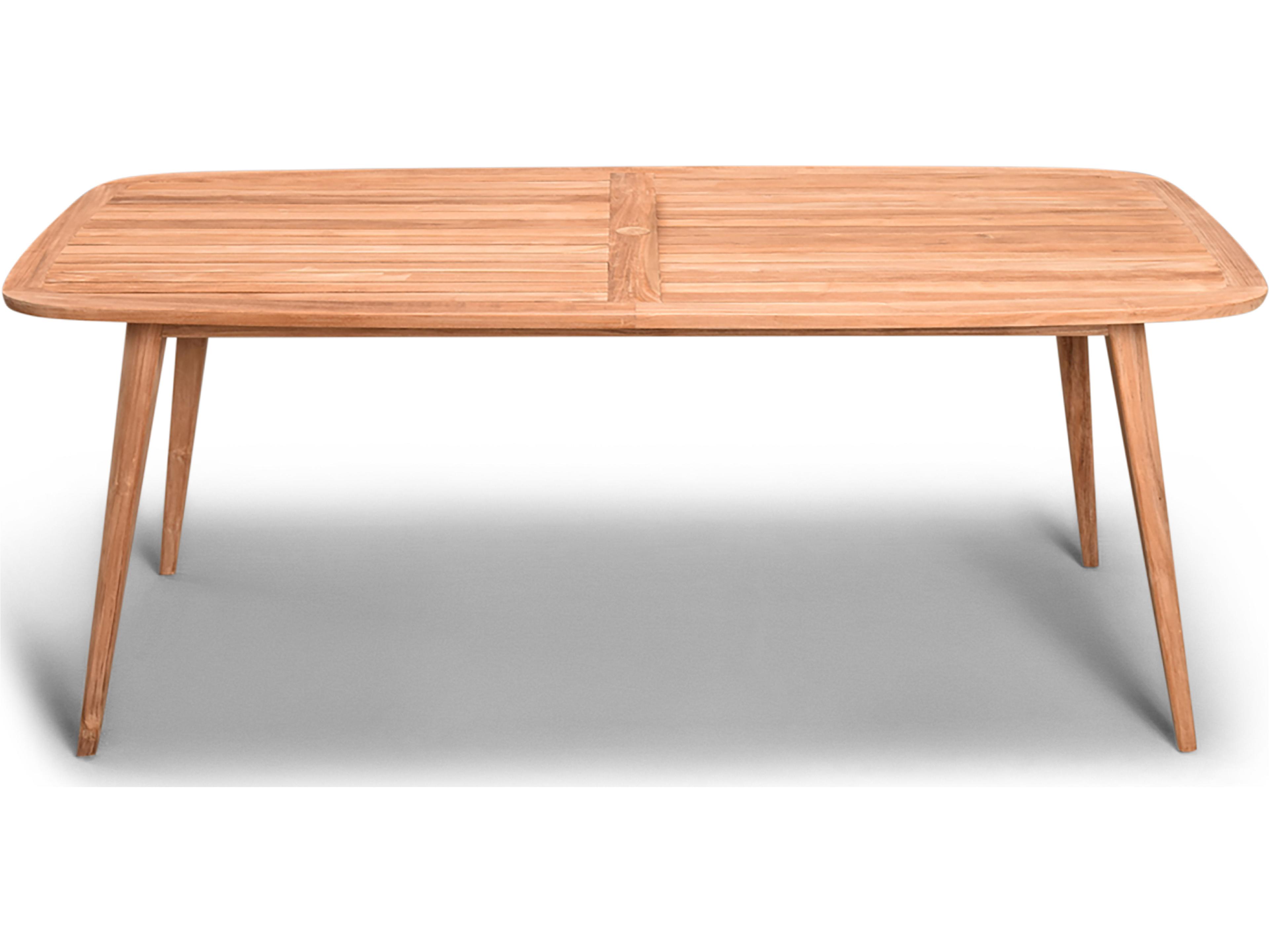 Harmonia Living Tango Teak Rectangular Dining table with Umbrella Hole