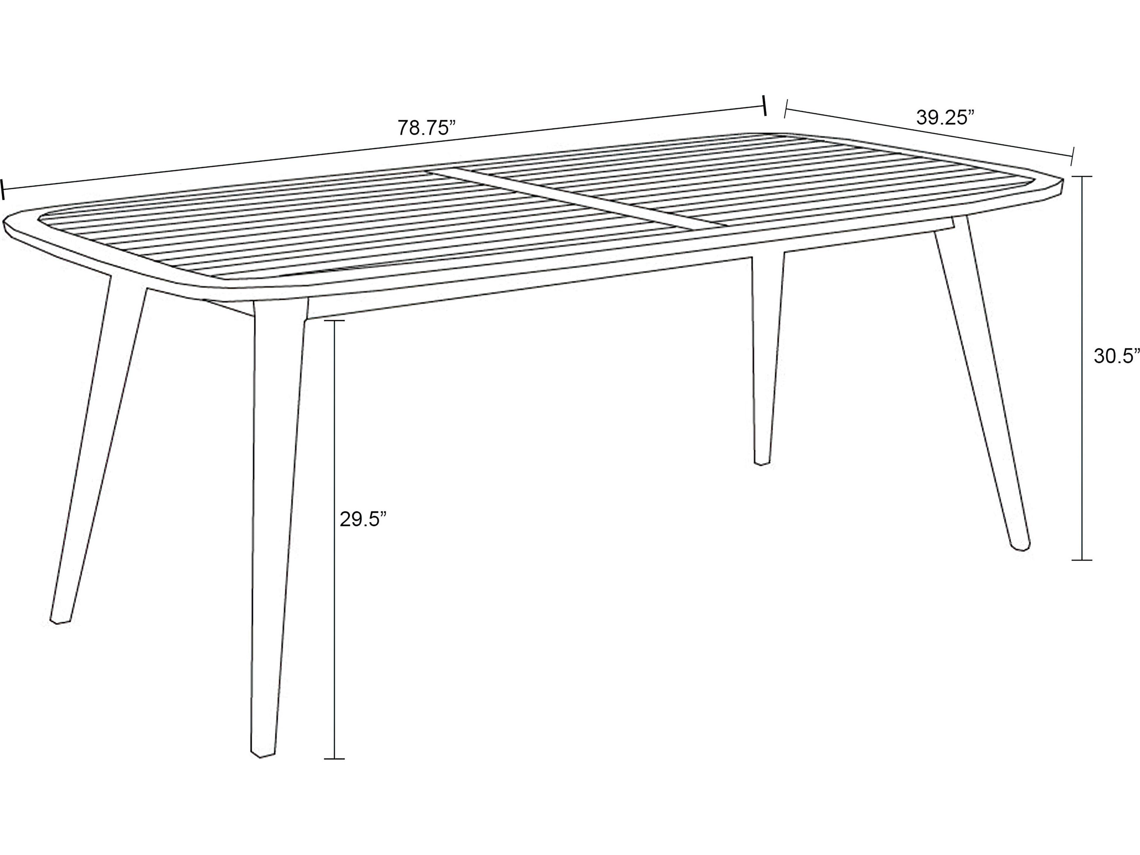 Harmonia Living Tango Teak Rectangular Dining table with Umbrella Hole