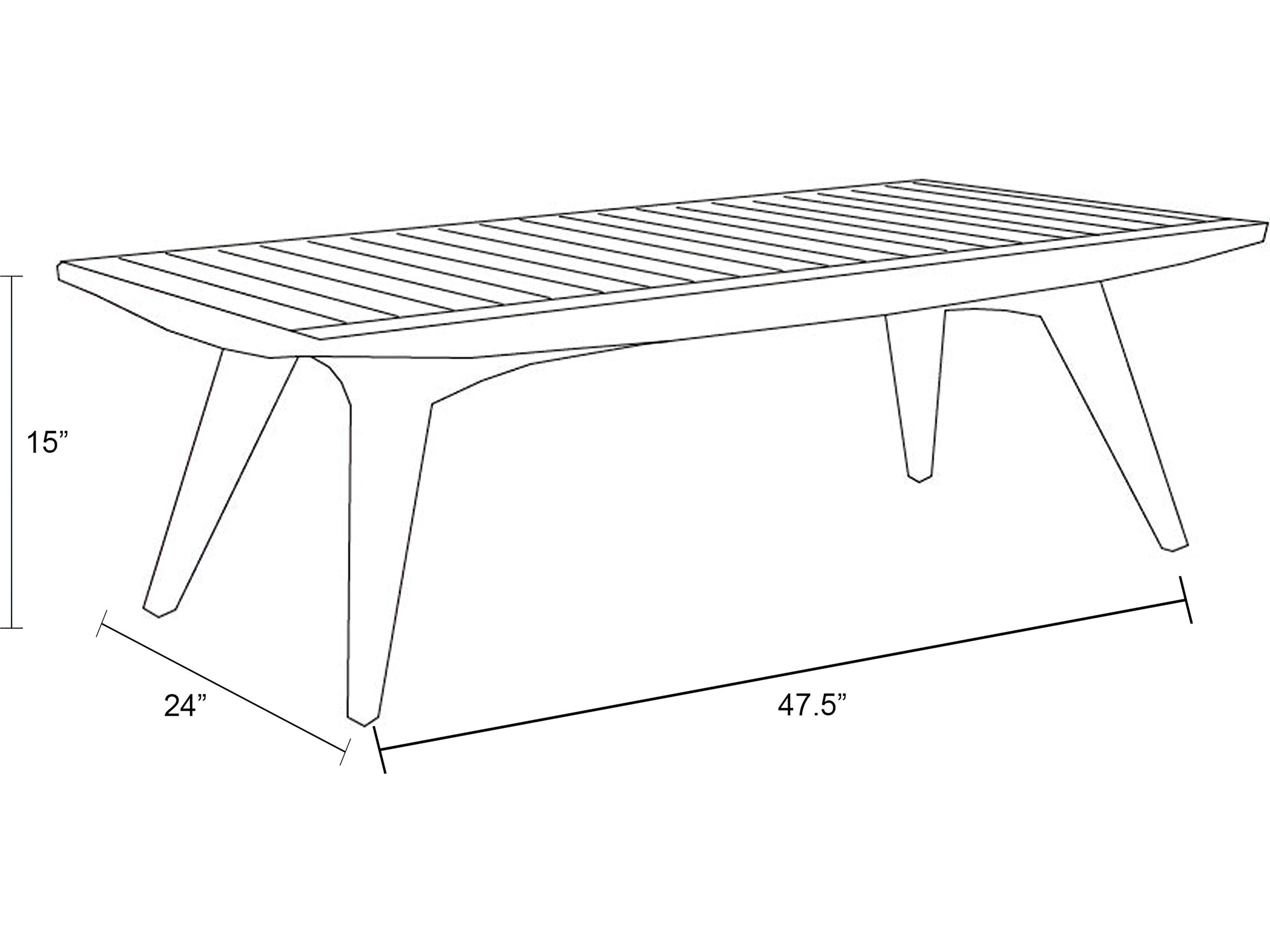 Harmonia Living Tango Teak Rectangular Coffee table