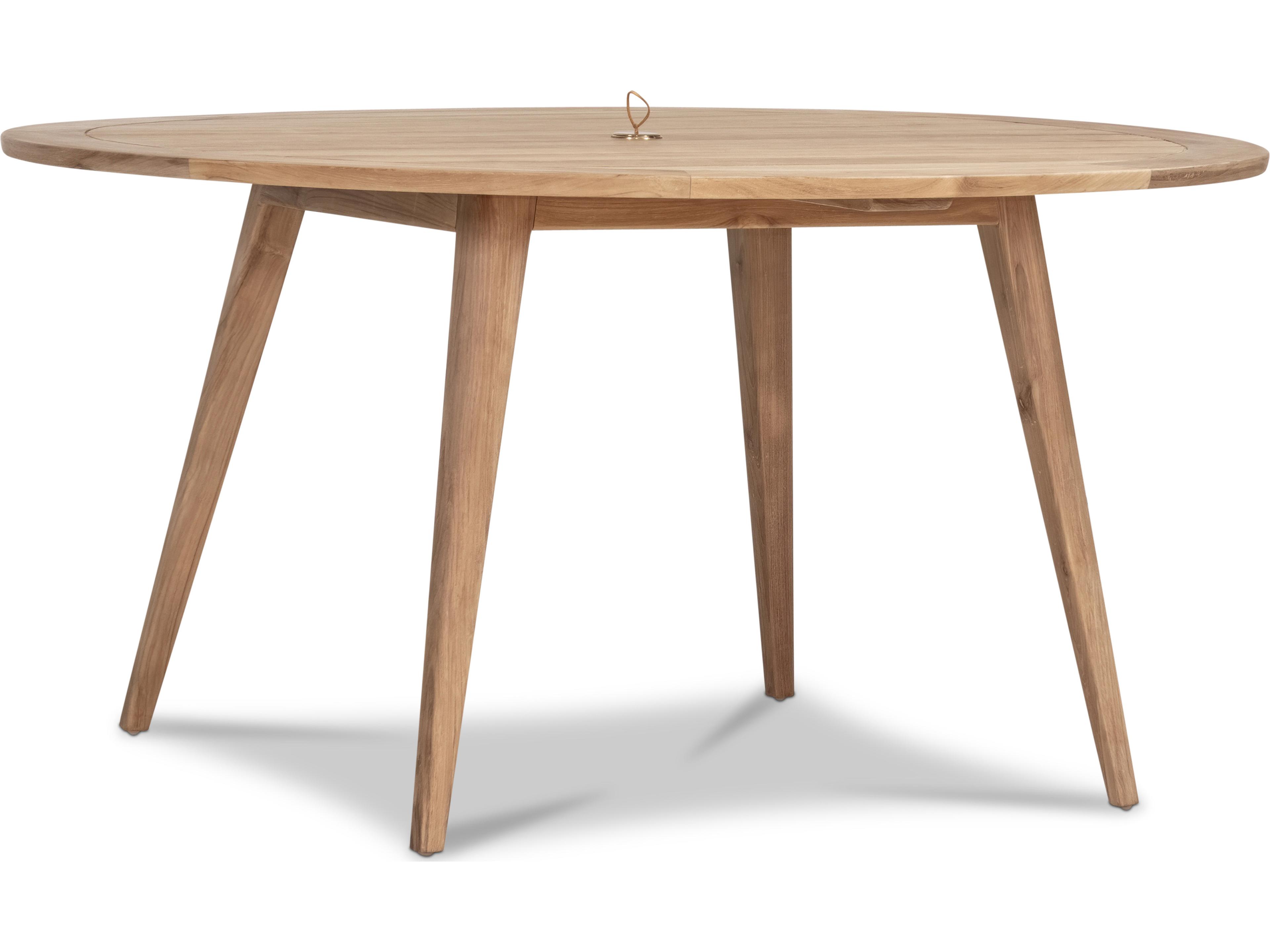 Harmonia Living Tango Teak Round Dining table with Umbrella Hole