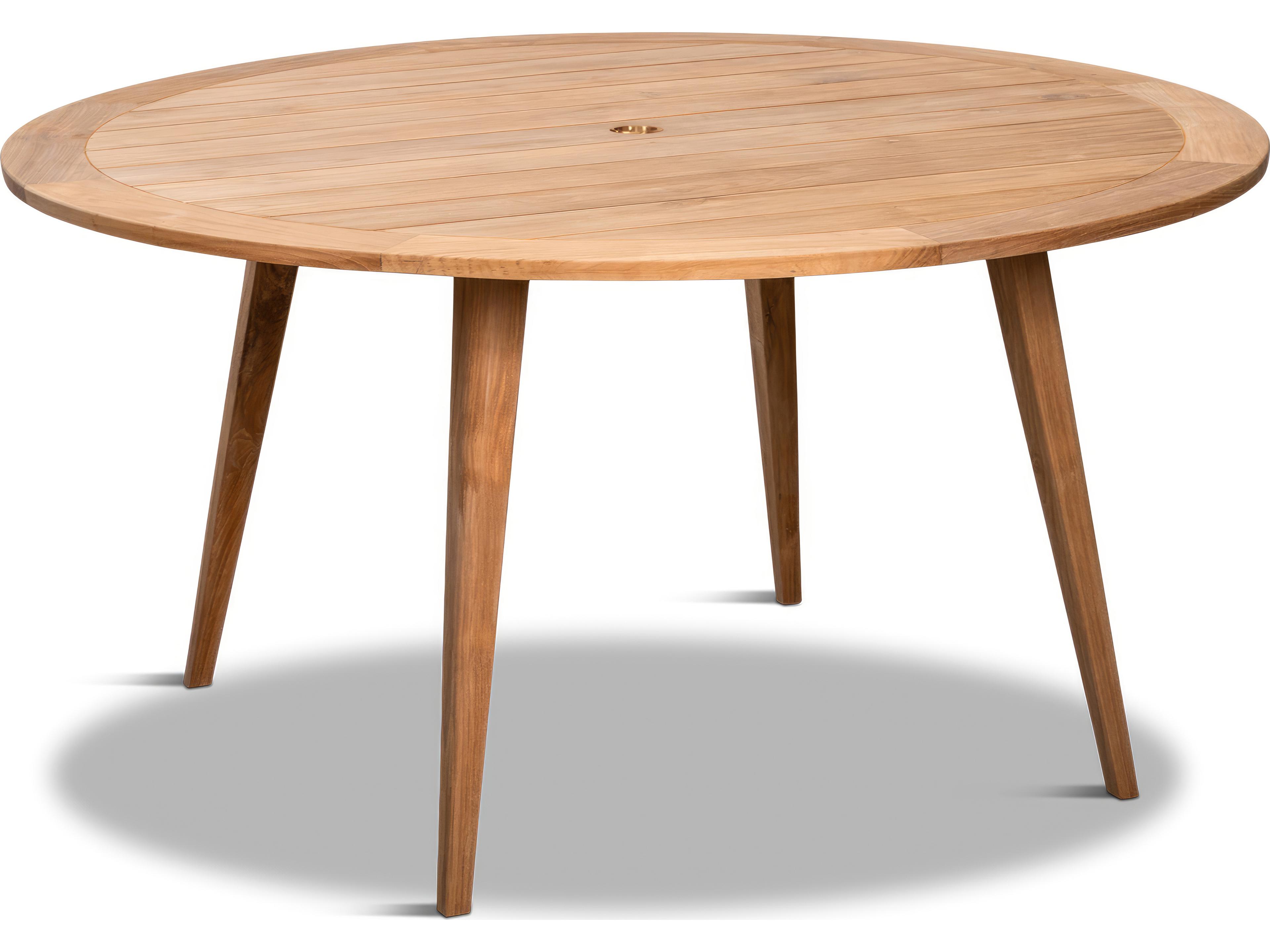 Tango Teak Round Dining table with Umbrella Hole
