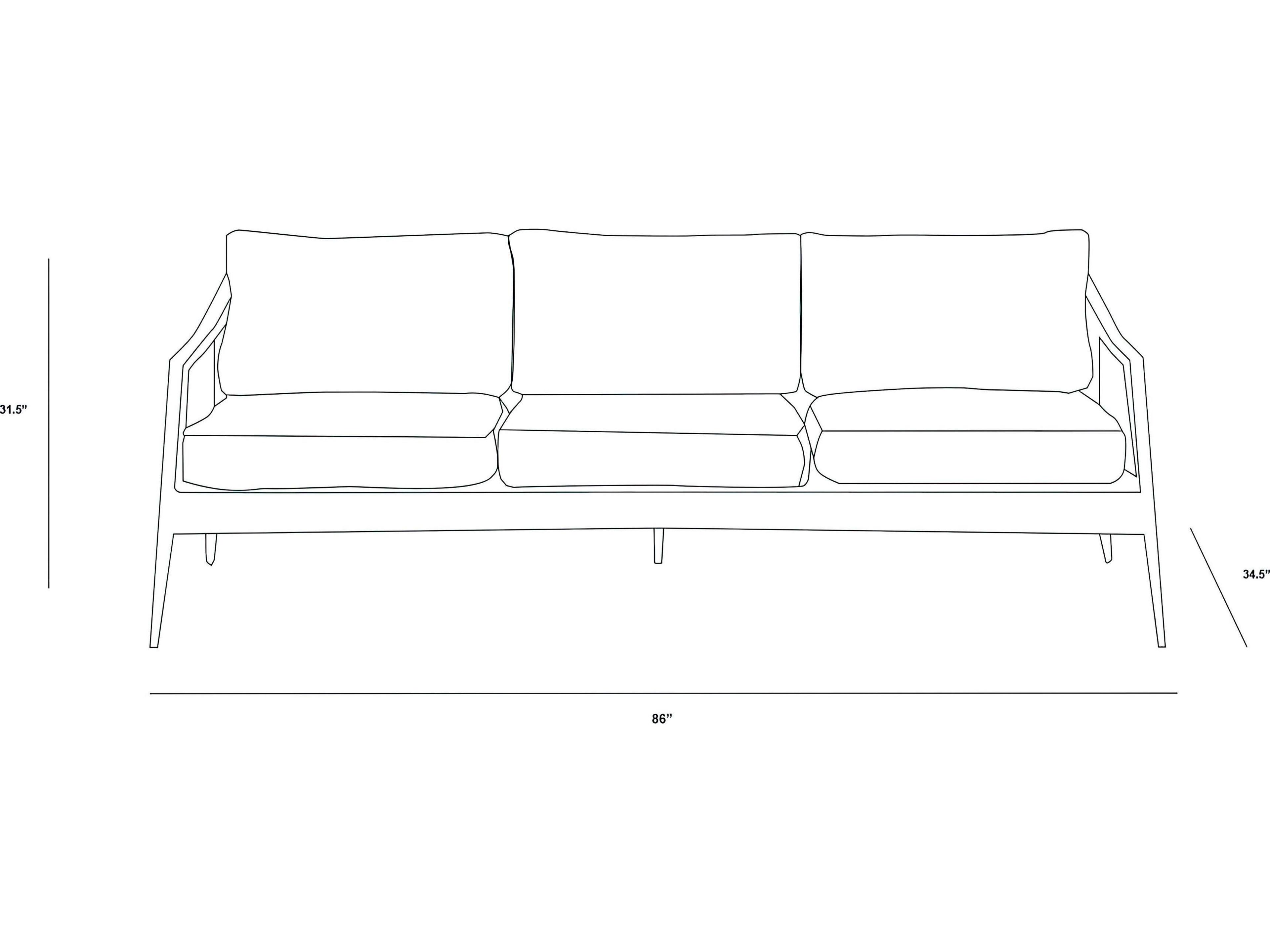 Harmonia Living Tango Teak Patio Sofa