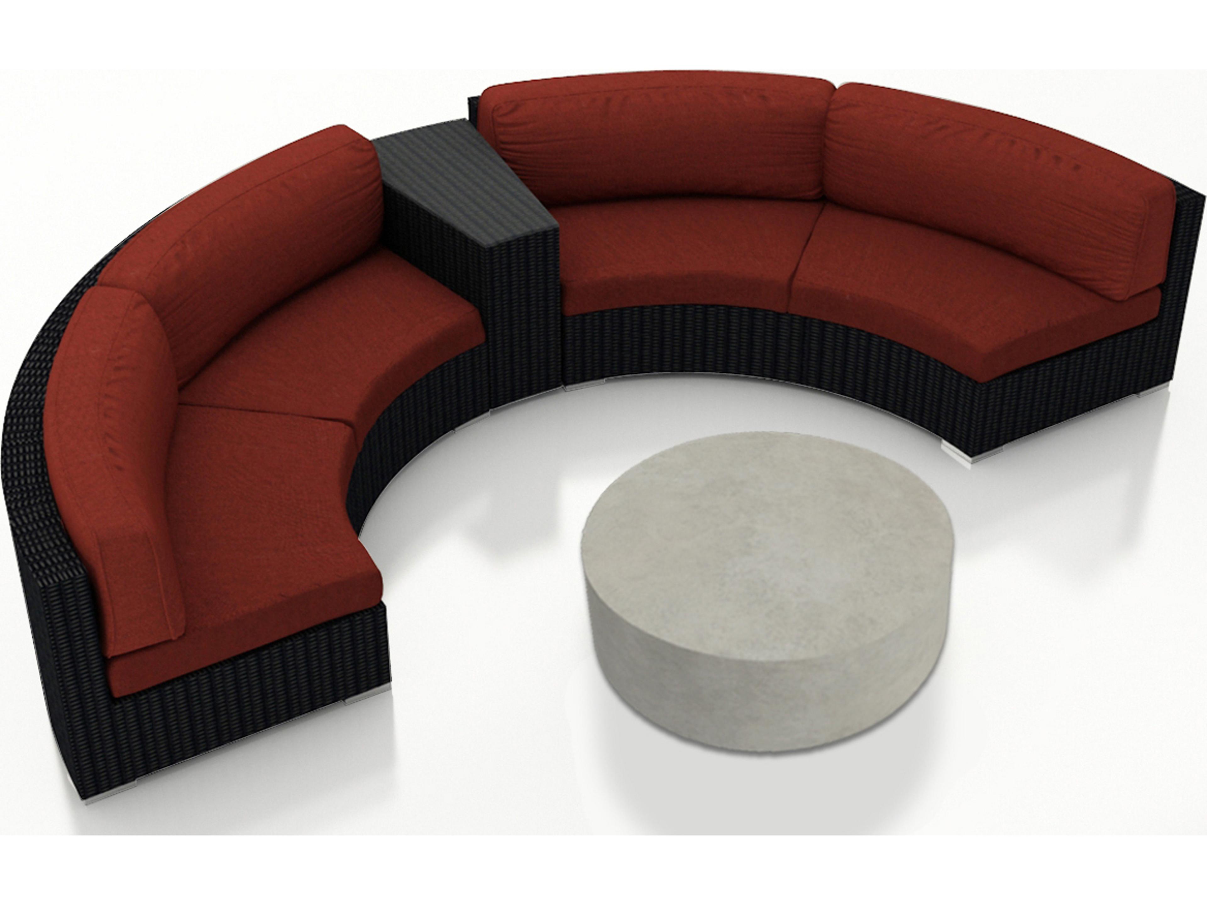 Urbana HDPE Wicker 4 Piece Curve Sectional Outdoor Lounge Set