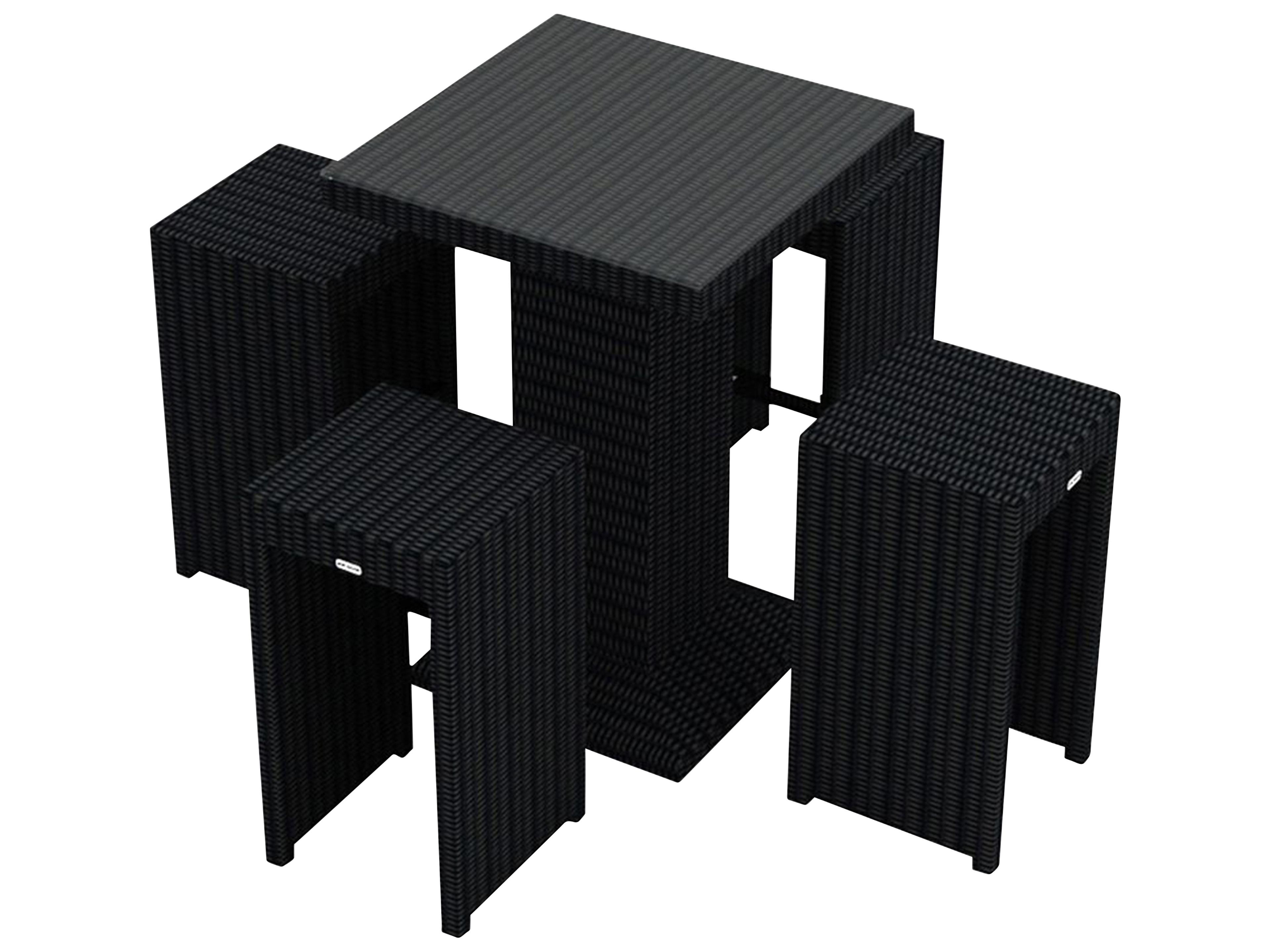 Harmonia Living Urbana HDPE Wicker 5 Piece Bar Set
