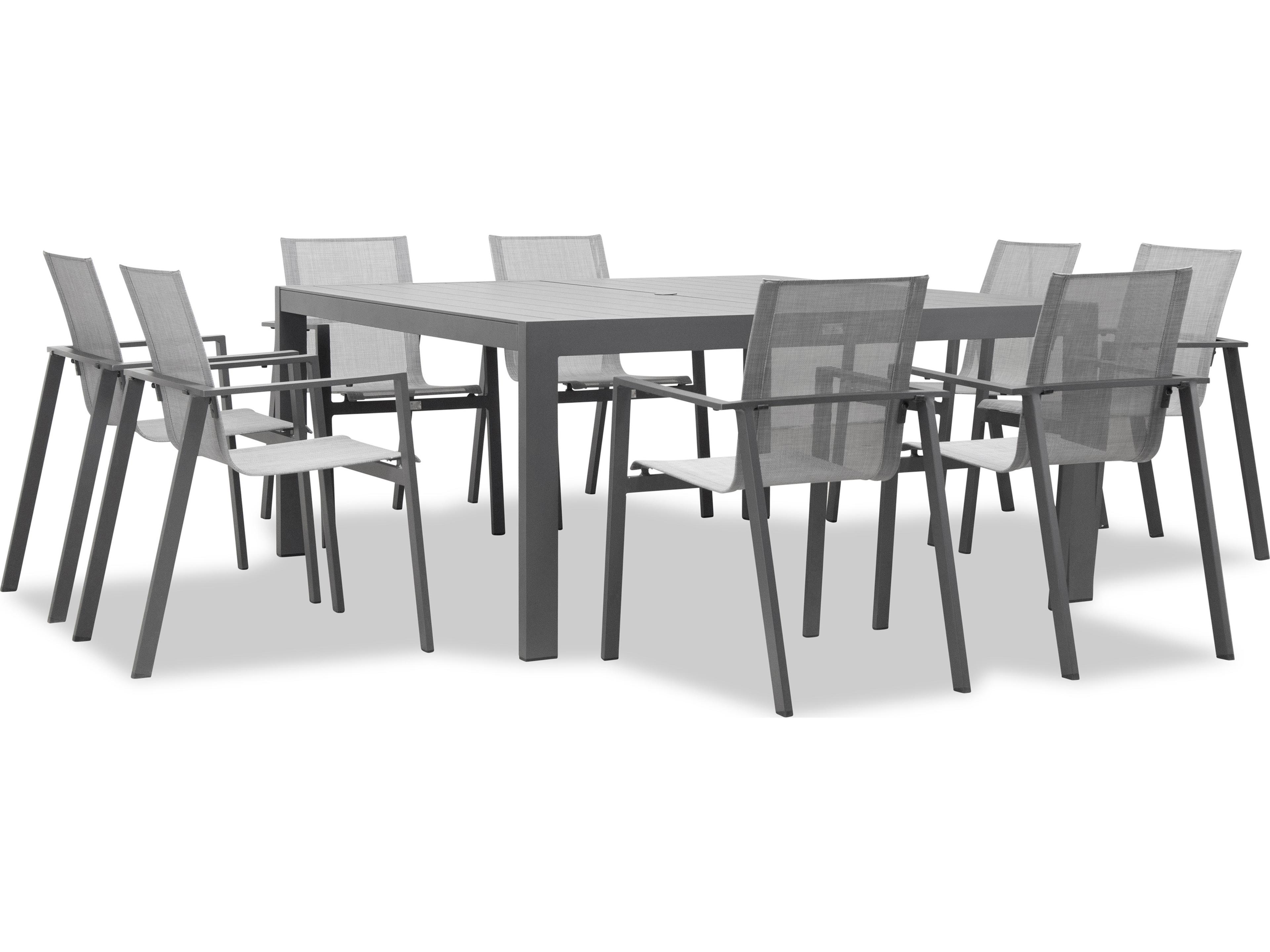 Harmonia Living Lift Aluminum Sling 9 Piece Outdoor Patio Dining Set