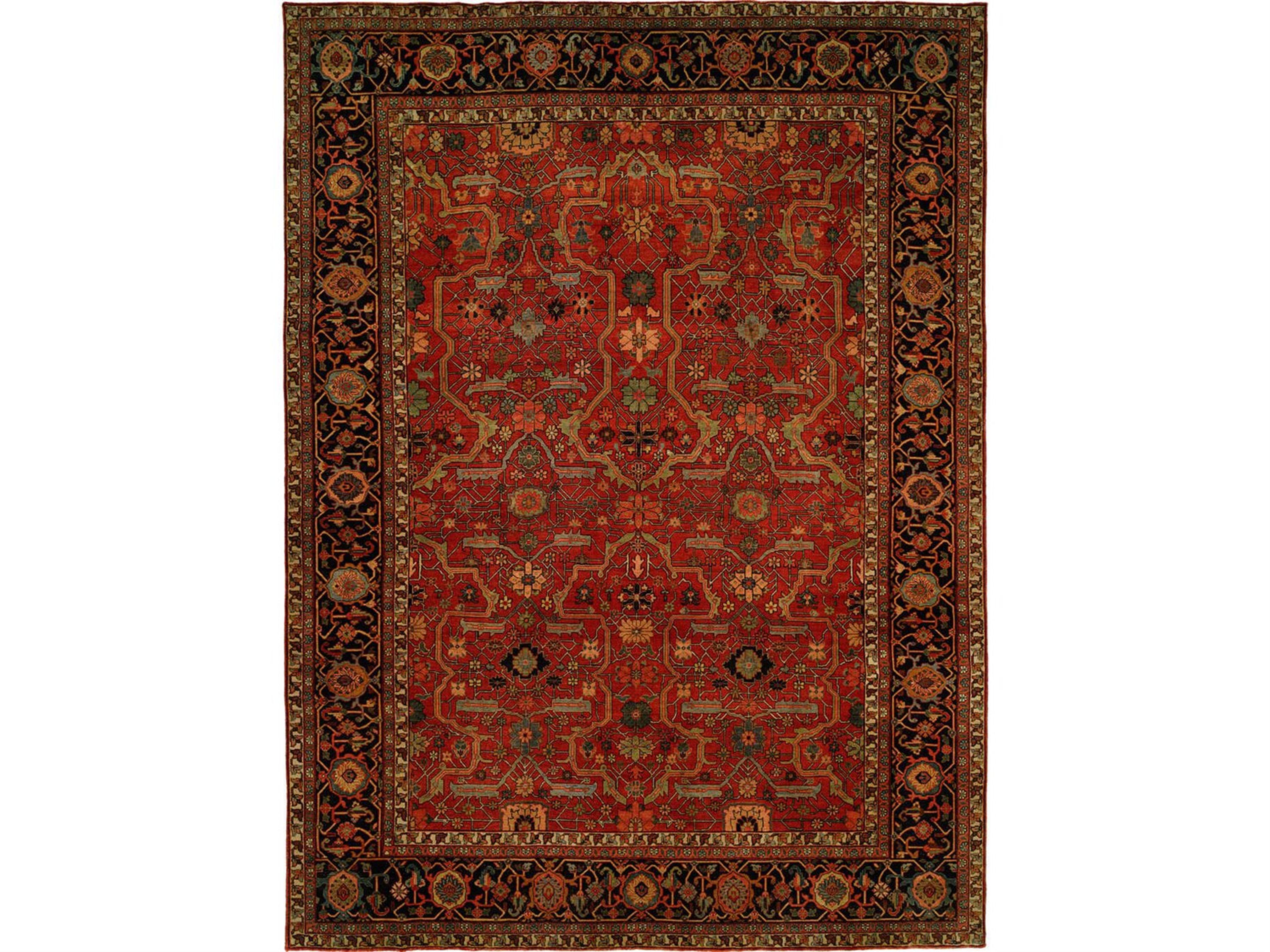 Antique Heriz Red - Blue Area Rug