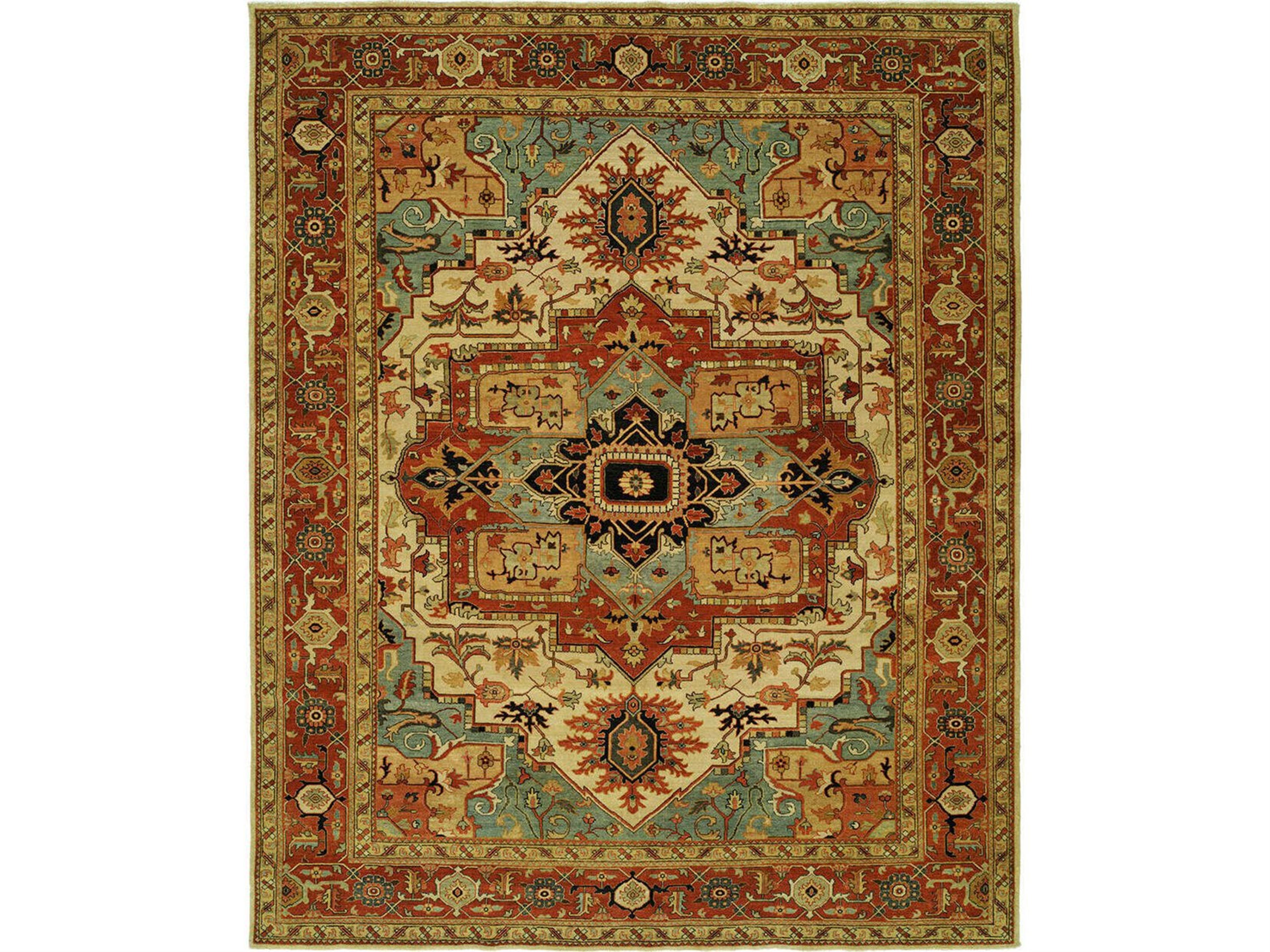 Antique Heriz Blue - Red Area Rug