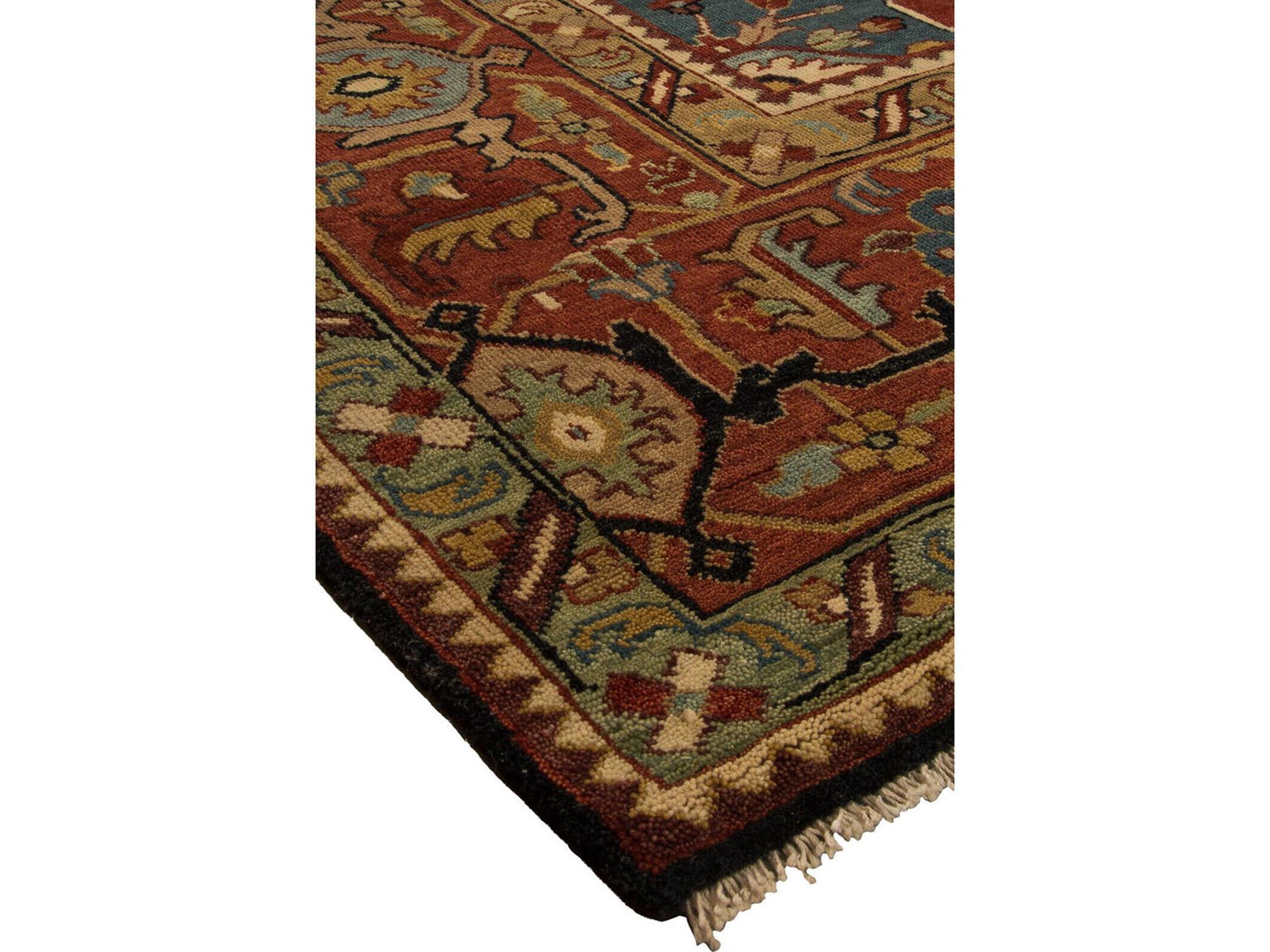 Harounian Rugs Antique Heriz Blue - Red Area Rug