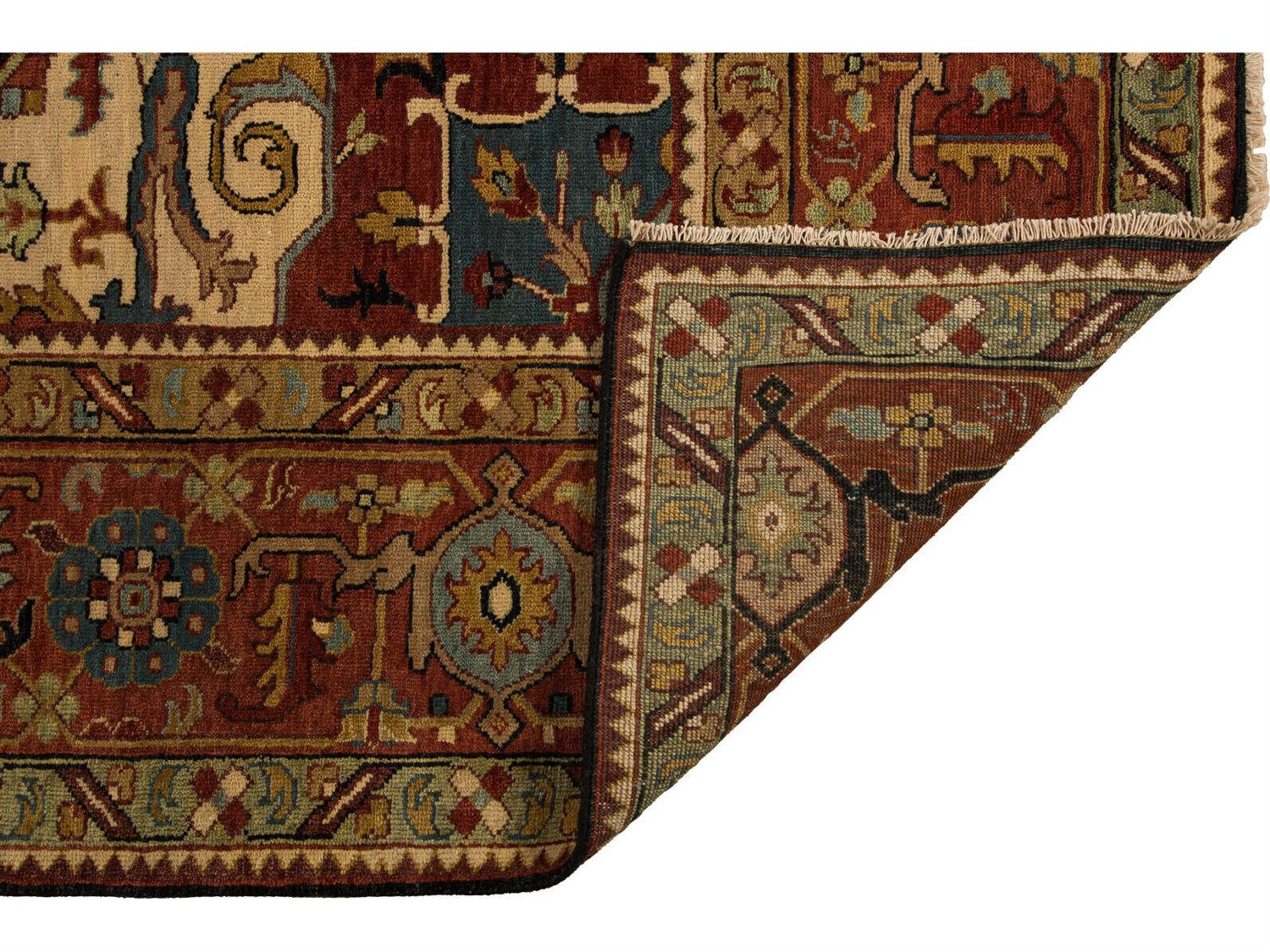 Harounian Rugs Antique Heriz Blue - Red Area Rug