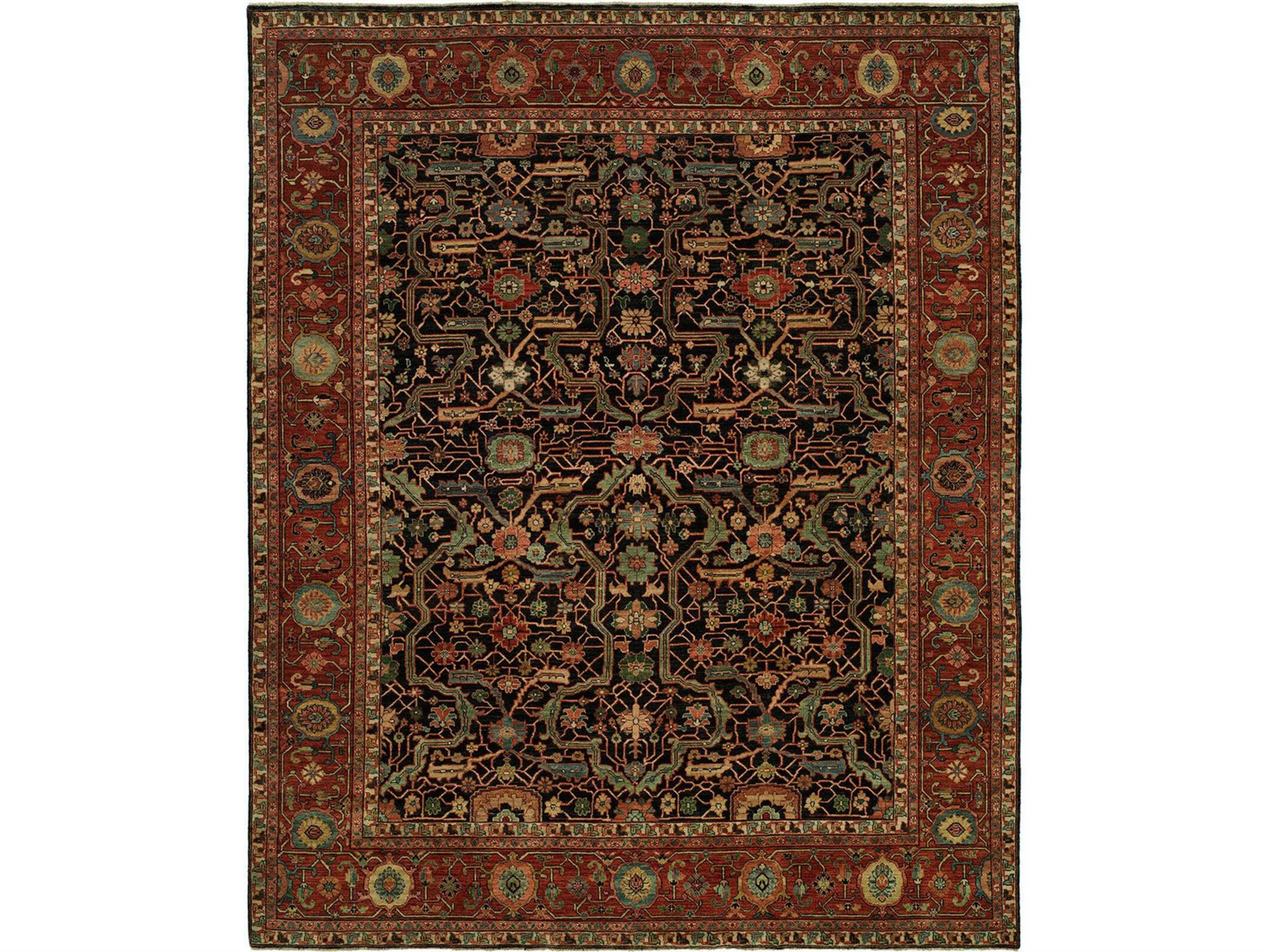 Antique Heriz Blue - Red Area Rug