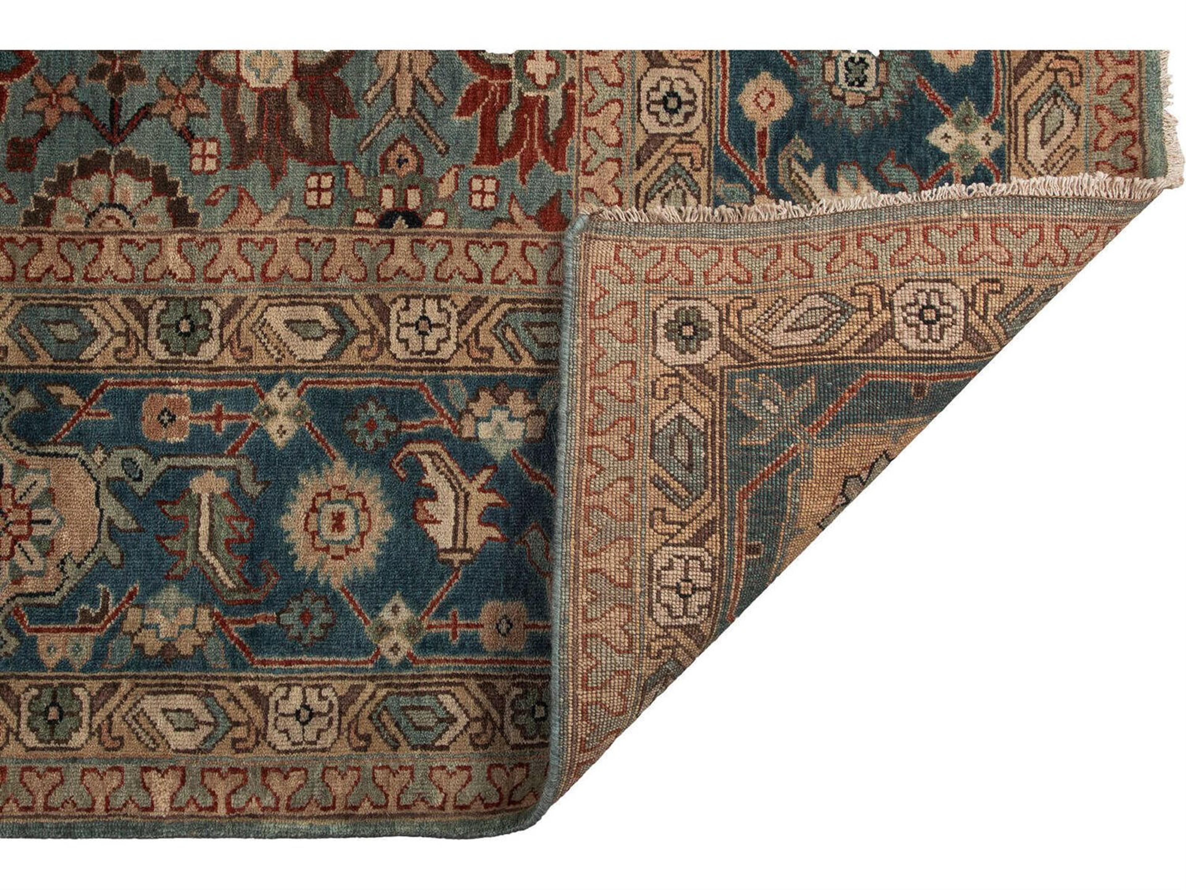 Harounian Rugs Antique Heriz Light Blue - Medium Blue Area Rug