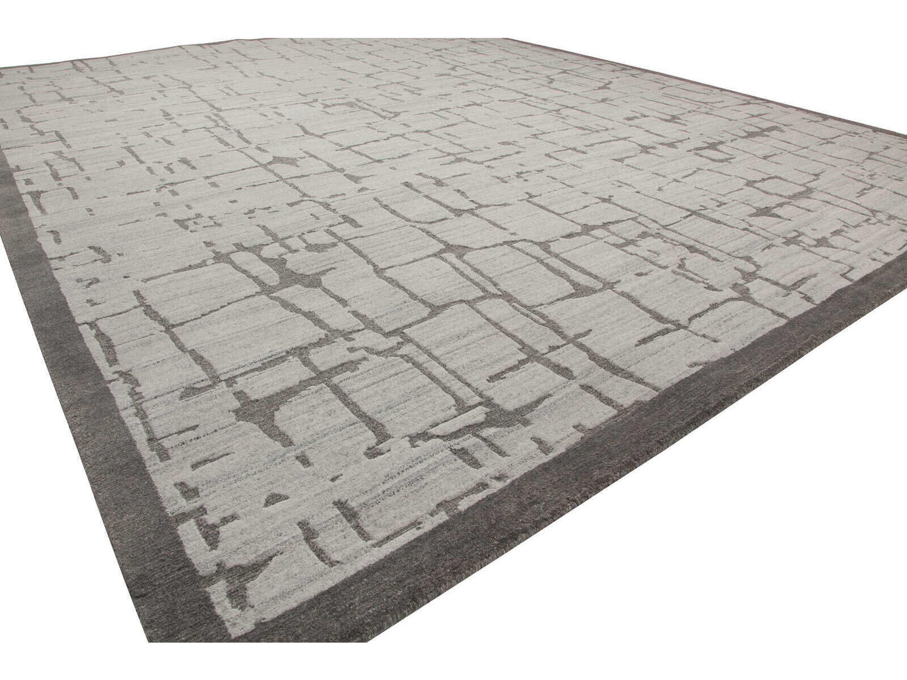 Harounian Rugs La Jolla Bordered Sand - Dark Grey Area Rug