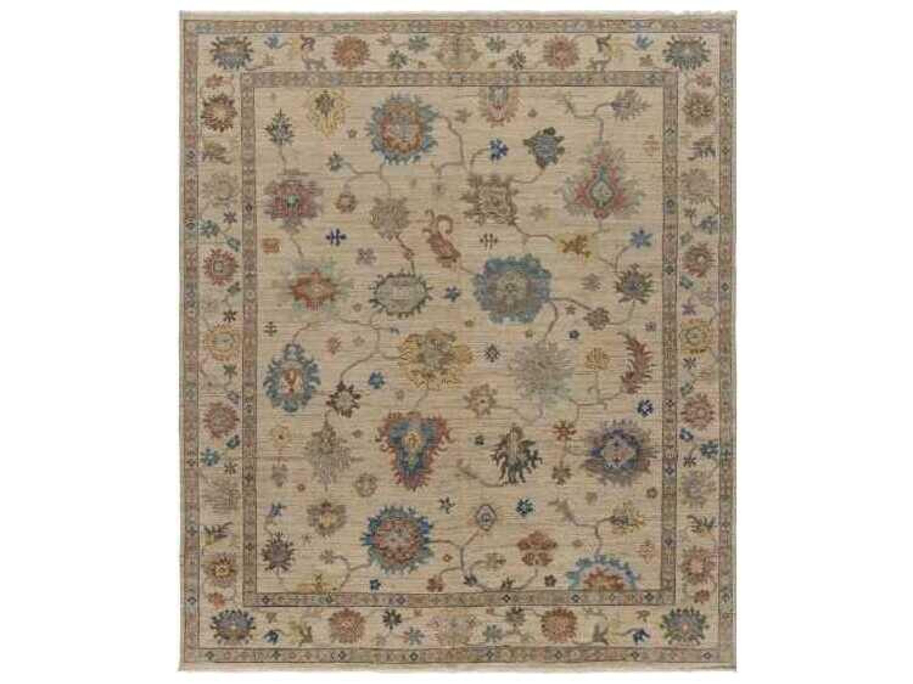 Majestic Oushak Bordered Area Rug