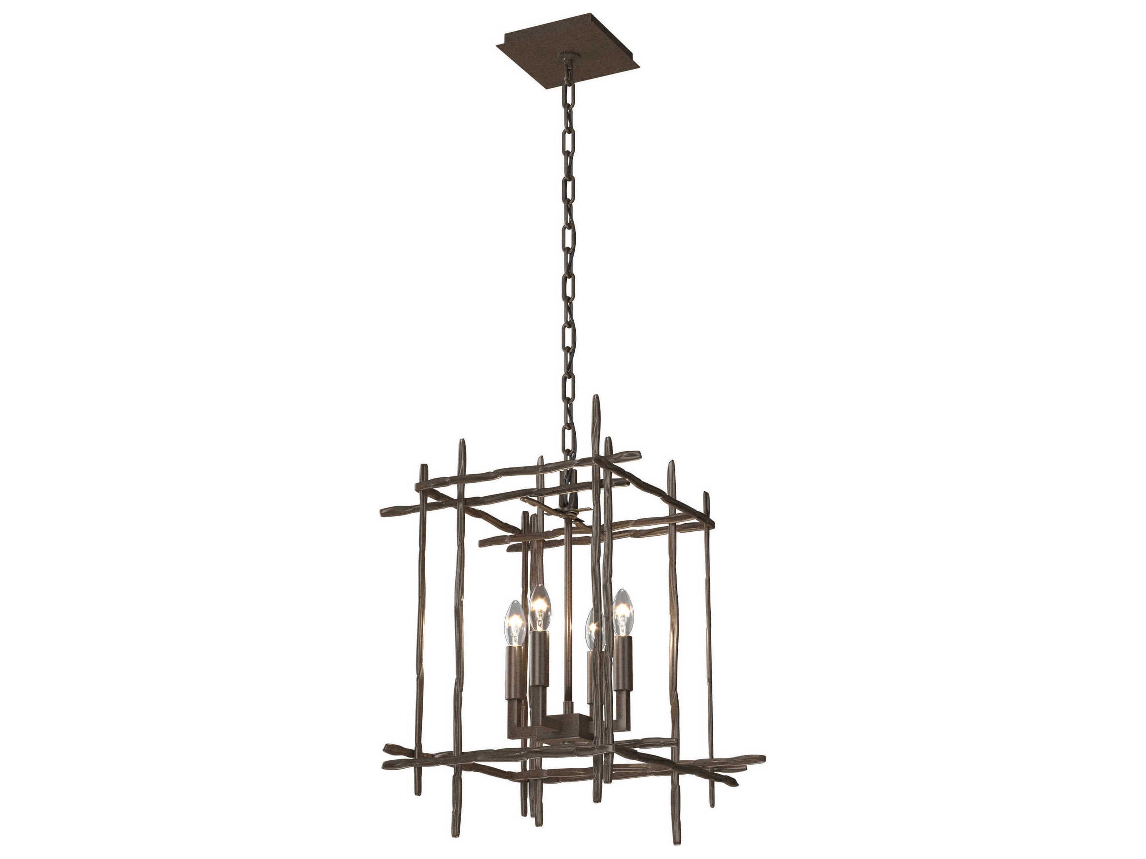 Hubbardton Forge Tura 4-Light Glass Candelabra Geometric Chandelier