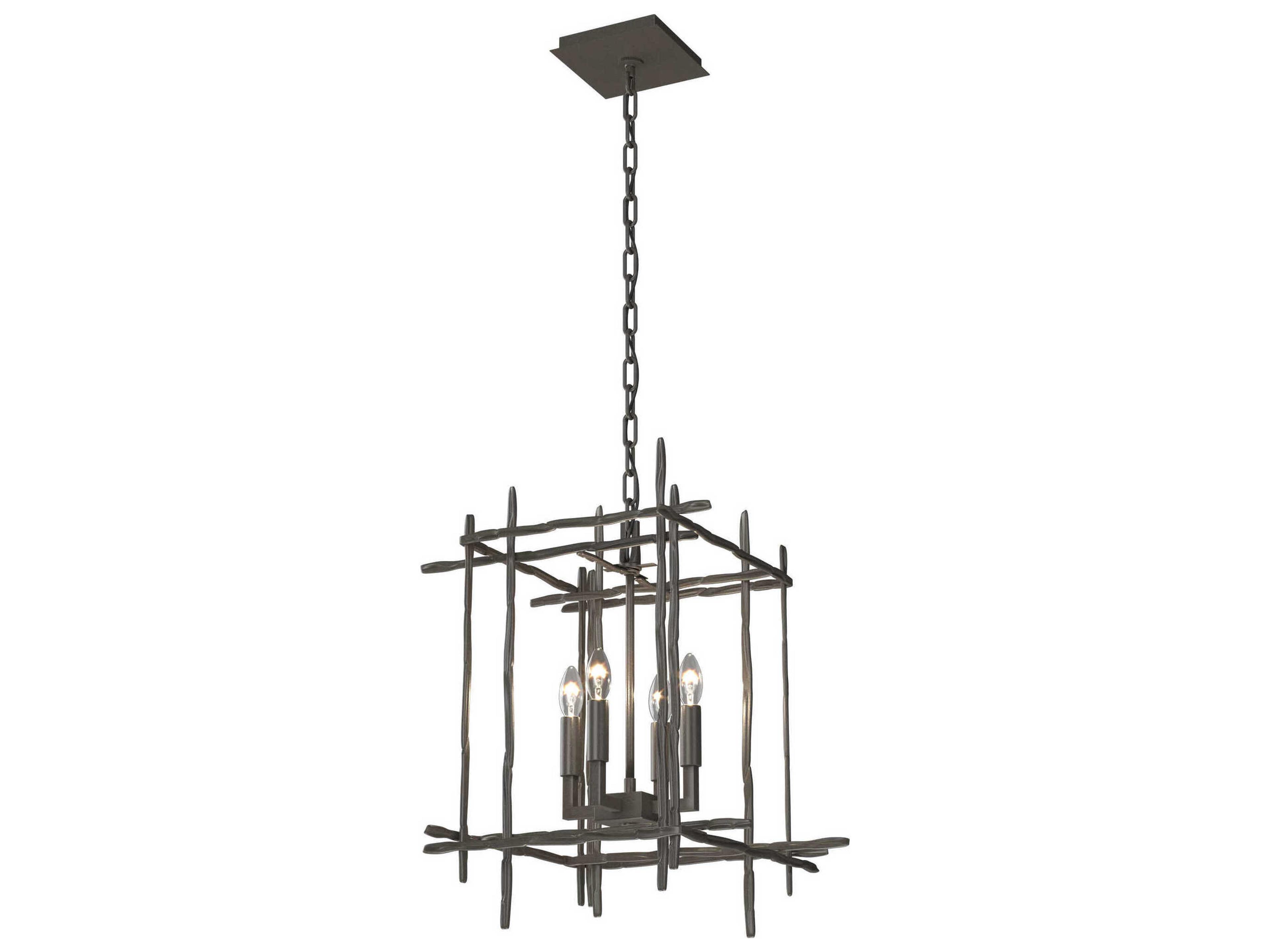 Hubbardton Forge Tura 4-Light Glass Candelabra Geometric Chandelier