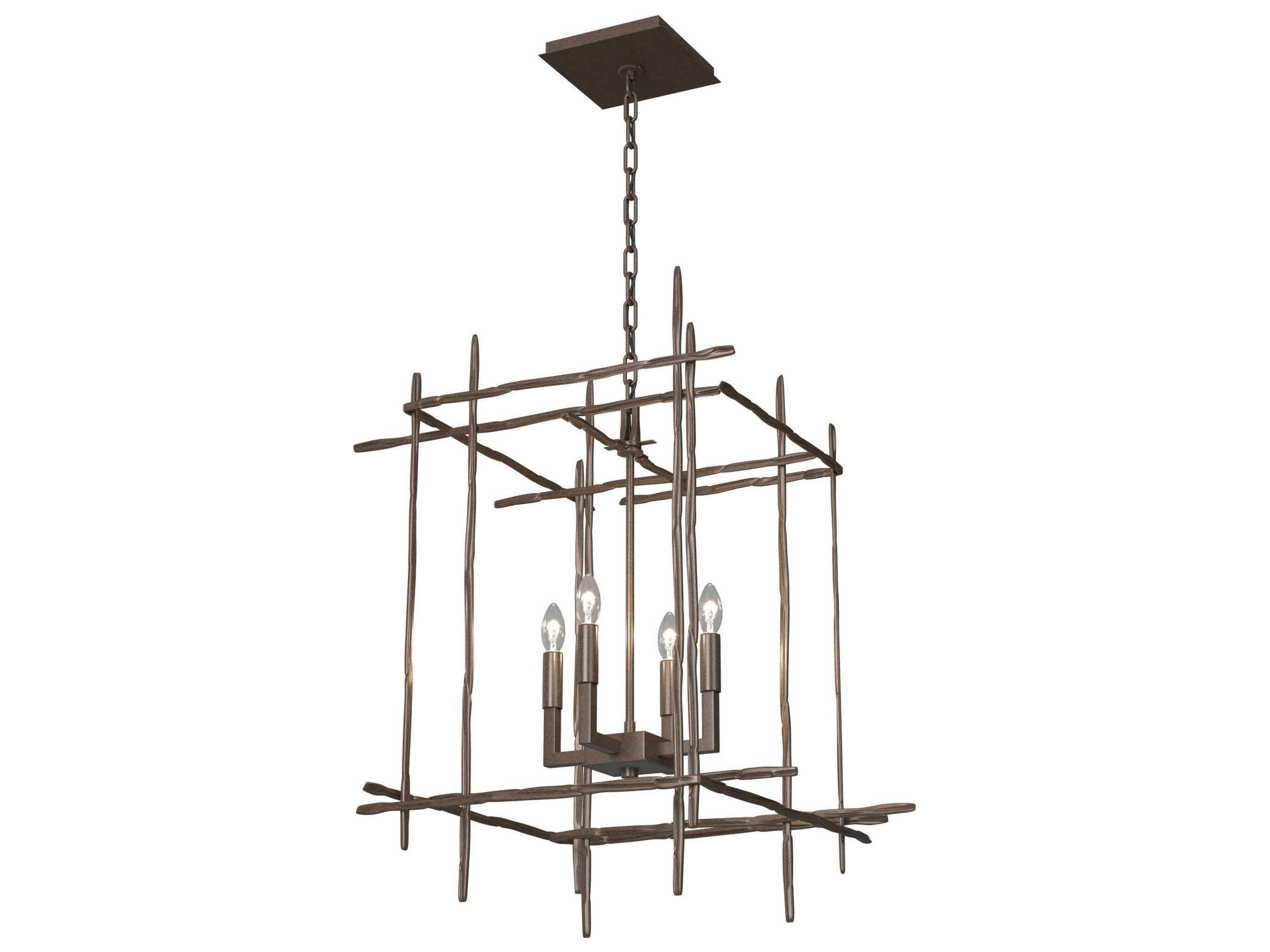 Hubbardton Forge Tura 4-Light Glass Candelabra Geometric Chandelier