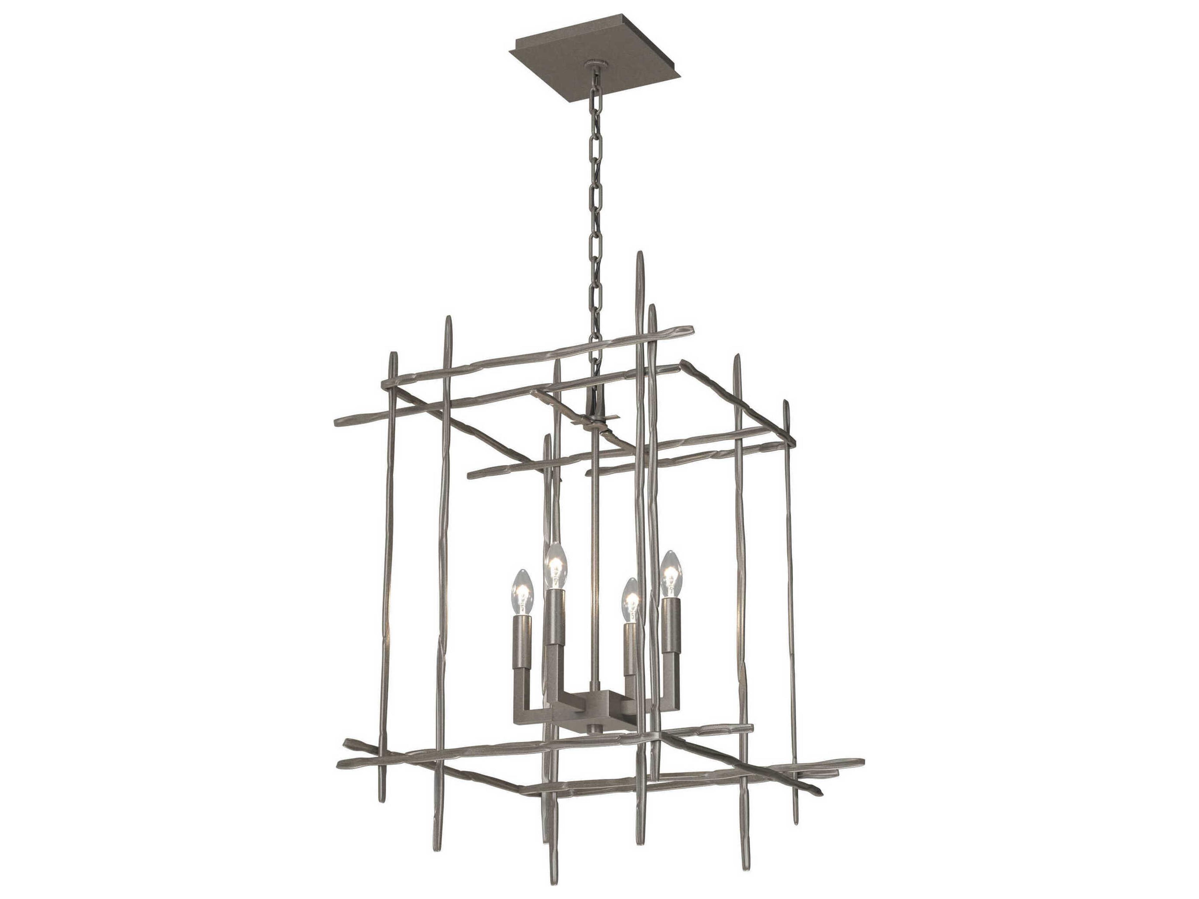Hubbardton Forge Tura 4-Light Glass Candelabra Geometric Chandelier