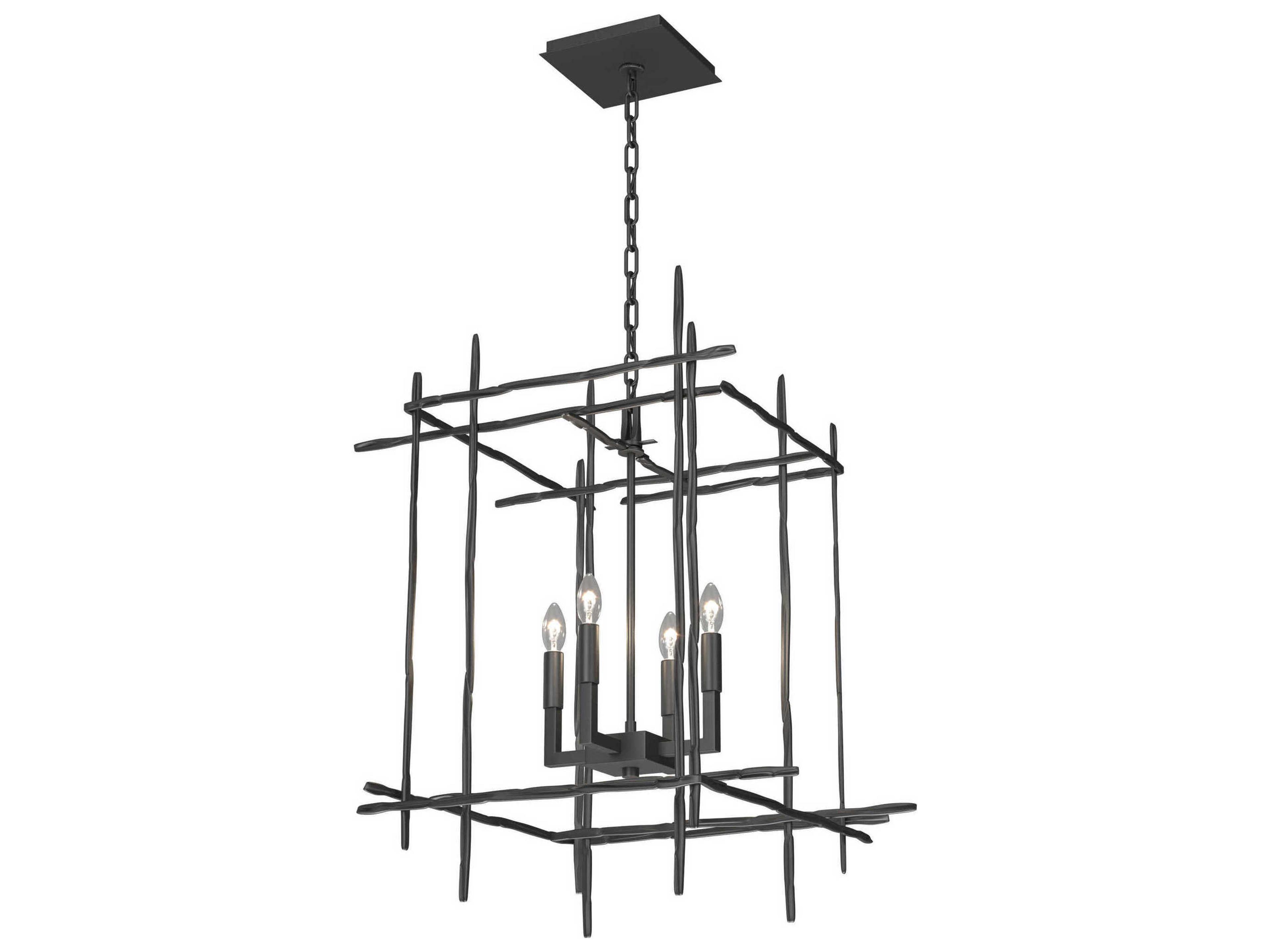 Hubbardton Forge Tura 4-Light Glass Candelabra Geometric Chandelier