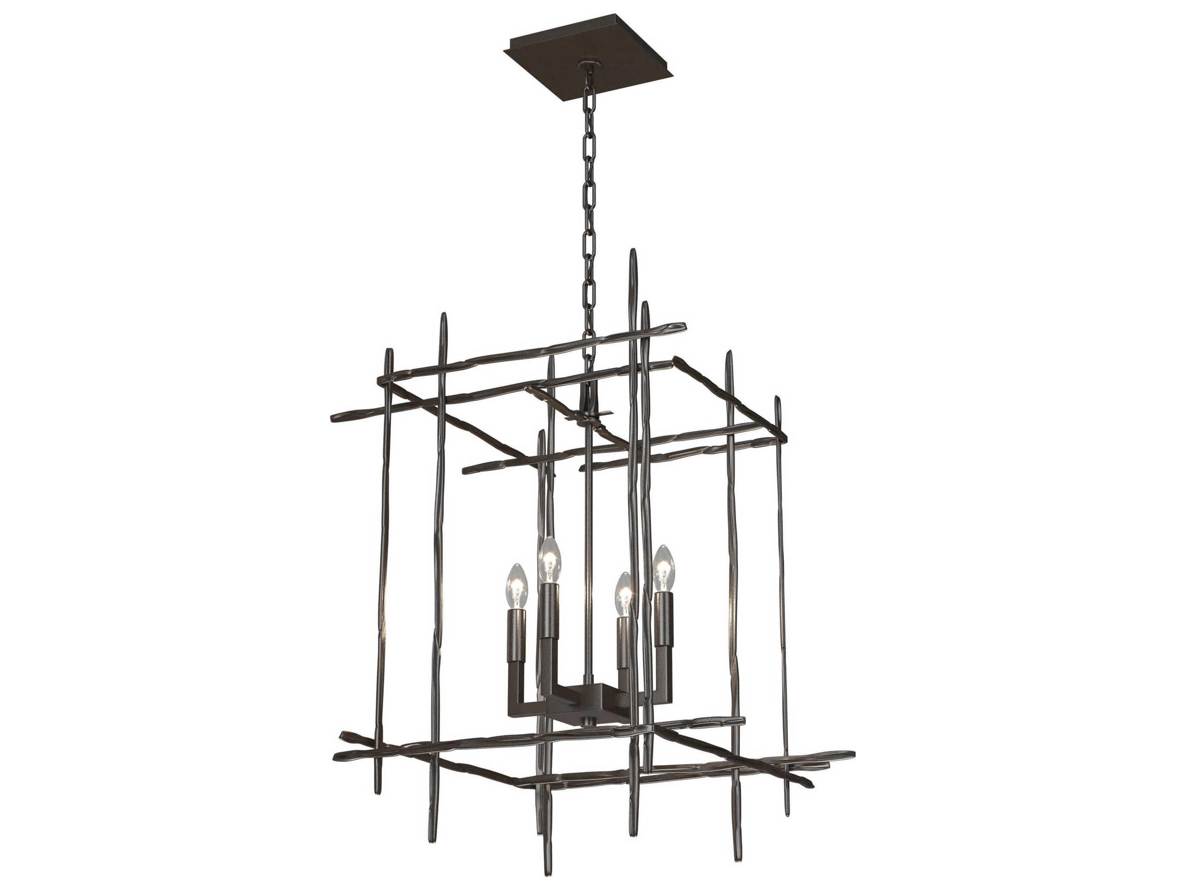 Hubbardton Forge Tura 4-Light Glass Candelabra Geometric Chandelier